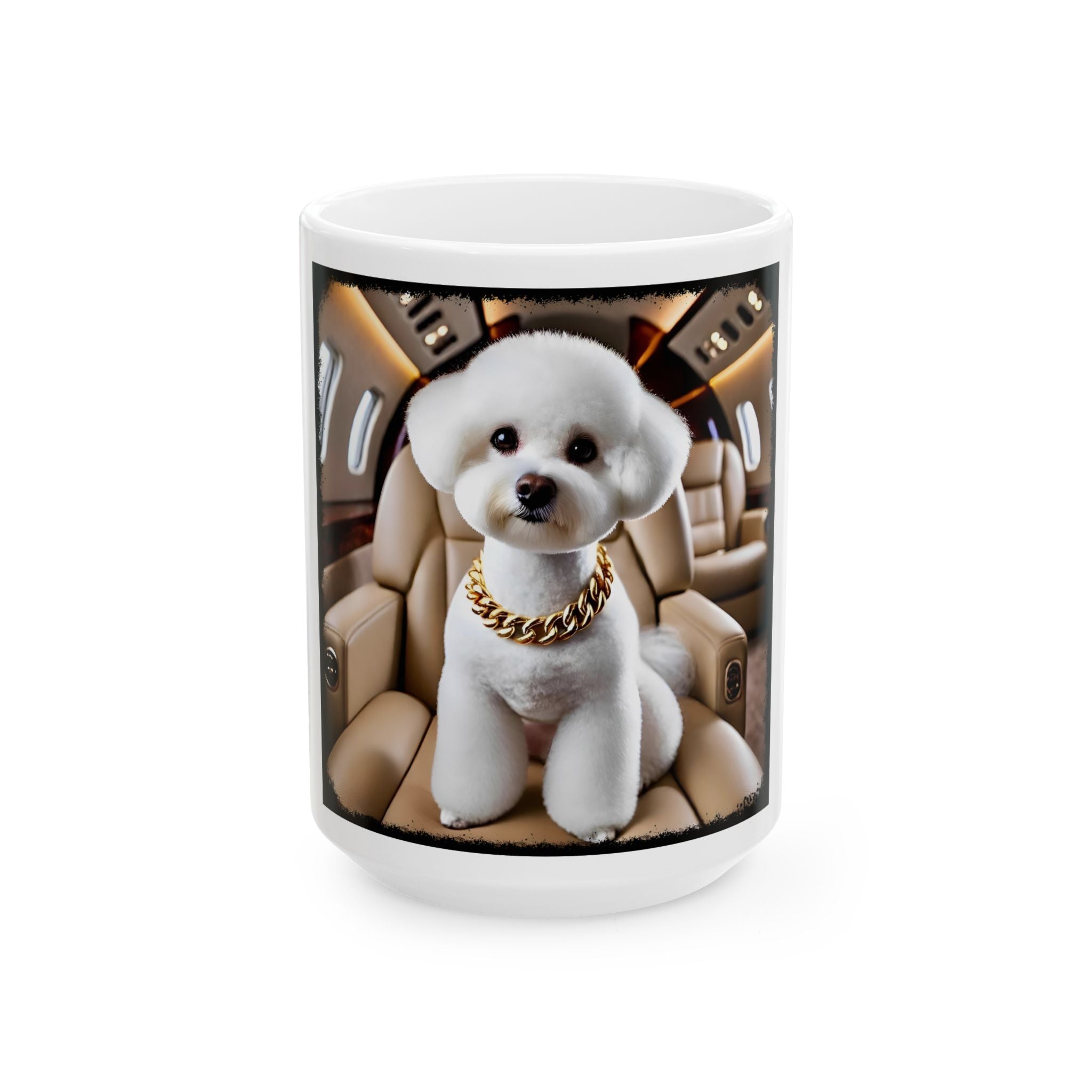 Bichon Frise Fréquent Flier | Dog Themed Ceramic Mug