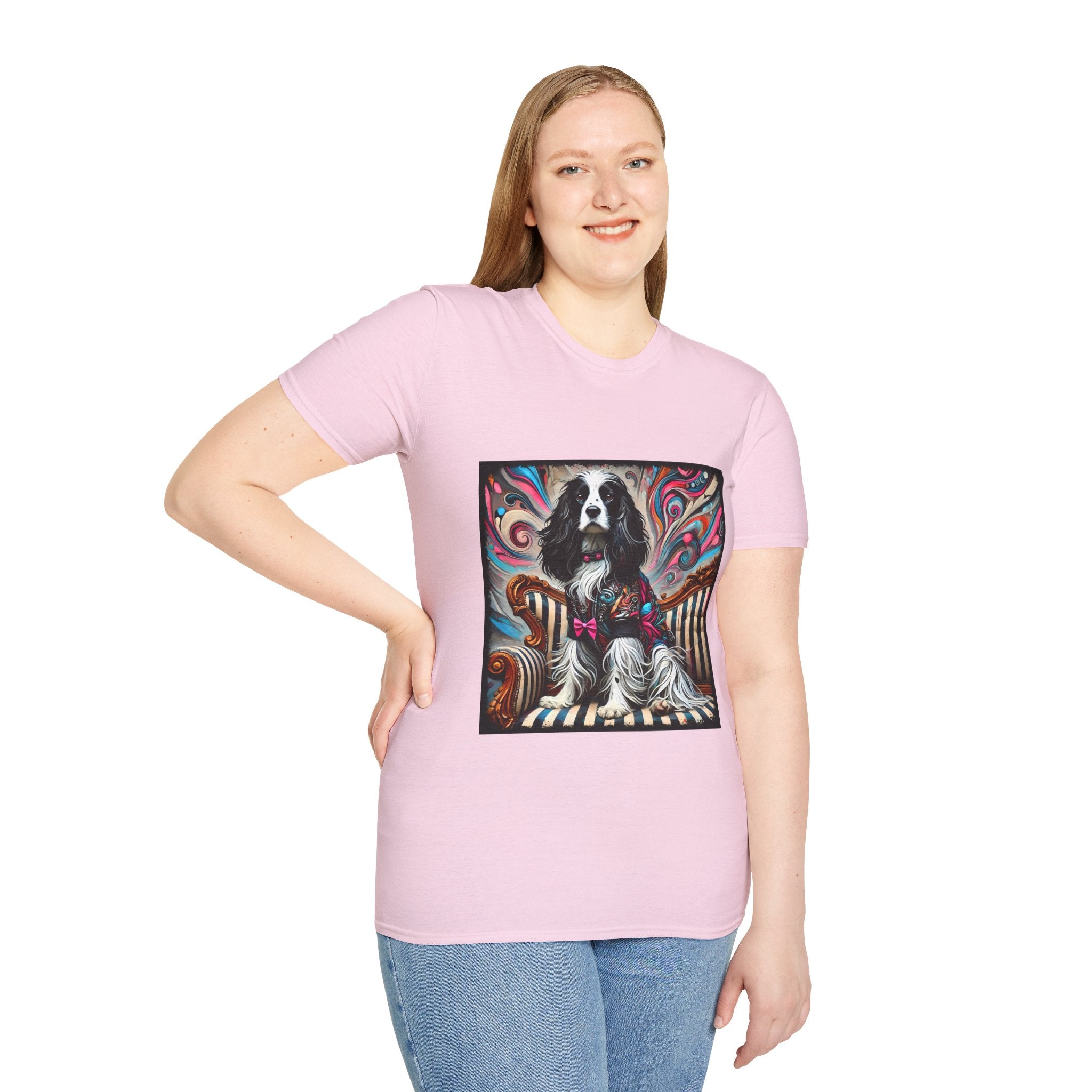 English Springer Spaniel Pink Rocker | Unisex Dog T-Shirt
