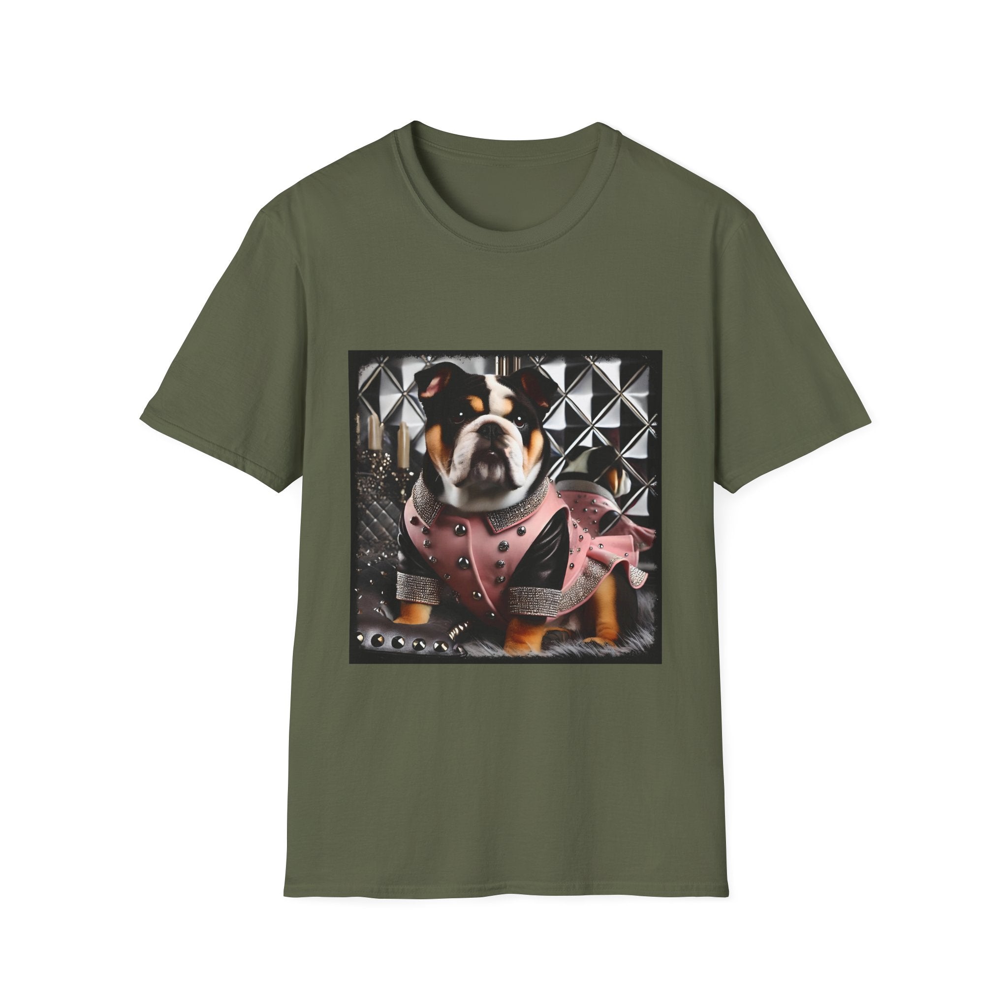 Bulldog Pink Rocker | Unisex Dog T-Shirt