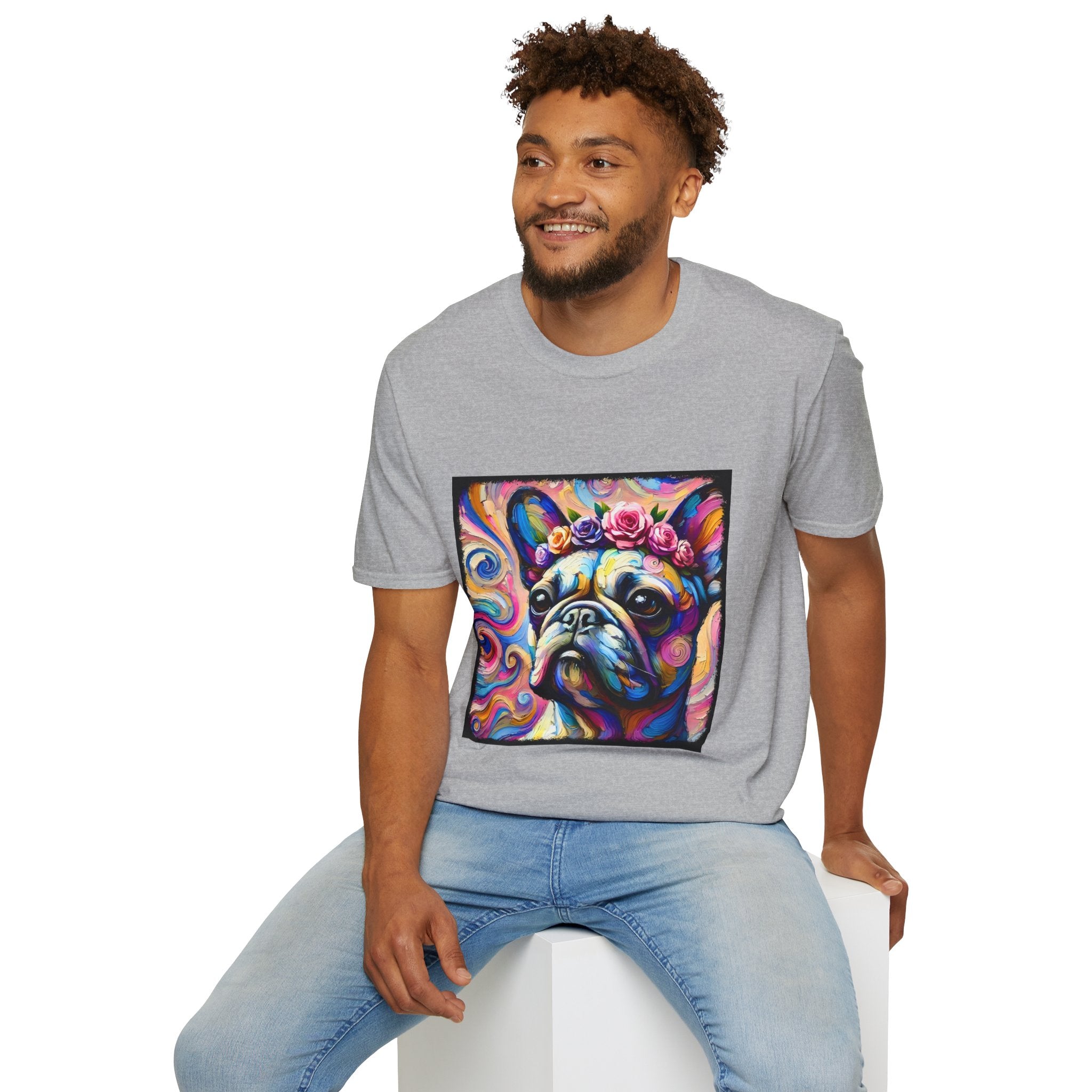 French Bulldog Rose Crown Swirl | Unisex Dog T-Shirt