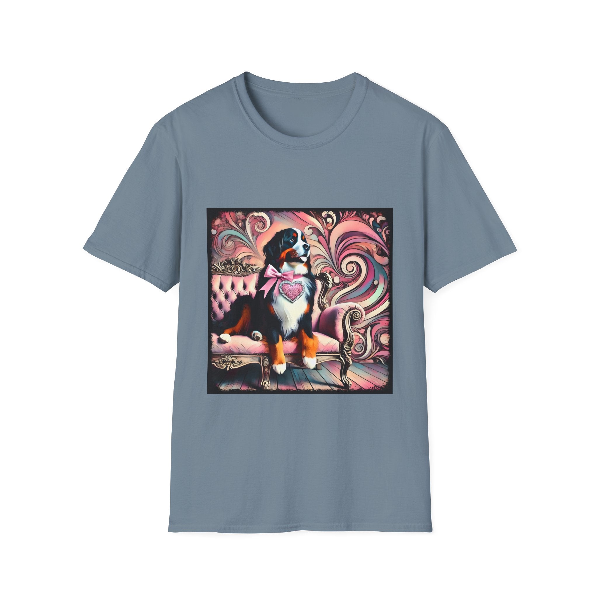 Bernese Mountain Dog Pink Swirl | Unisex Dog T-Shirt