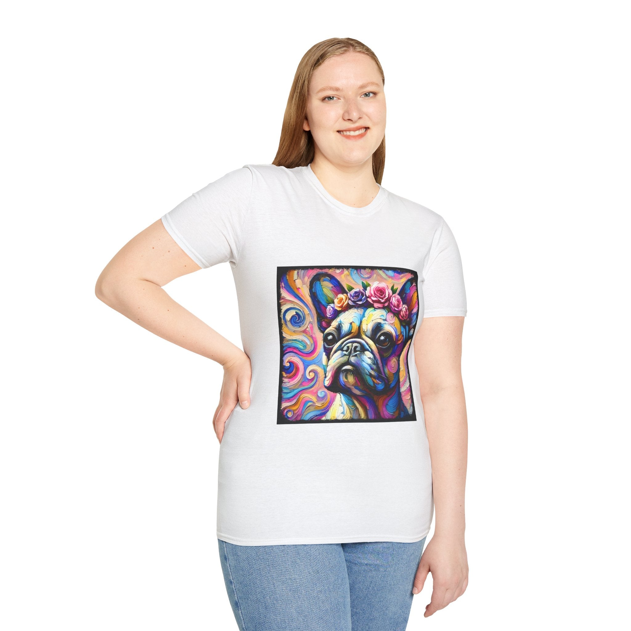 French Bulldog Rose Crown Swirl | Unisex Dog T-Shirt