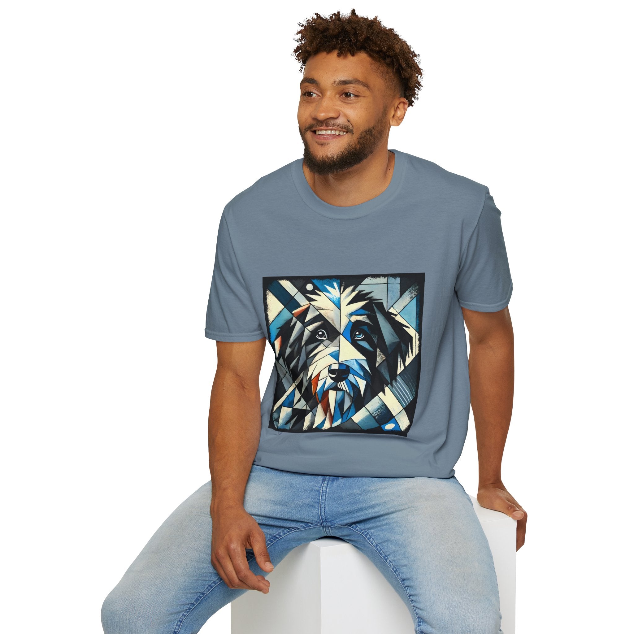 Bernedoodle Blue Geometric | Unisex Dog T-Shirt