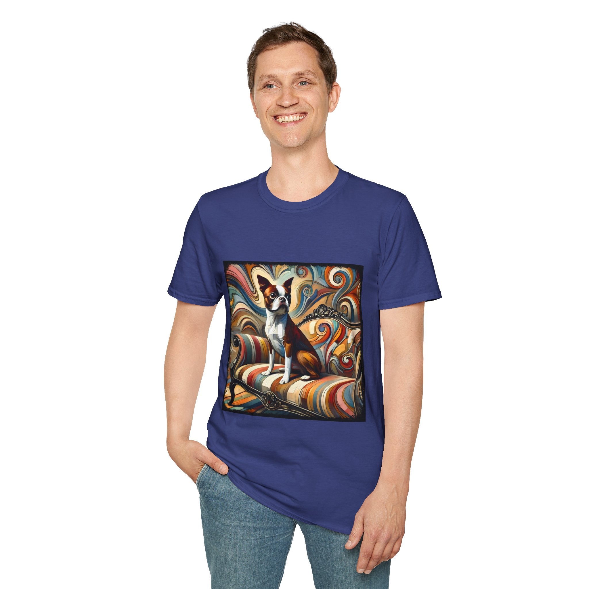 Boston Terrier Warm Swirl | Unisex Dog T-Shirt