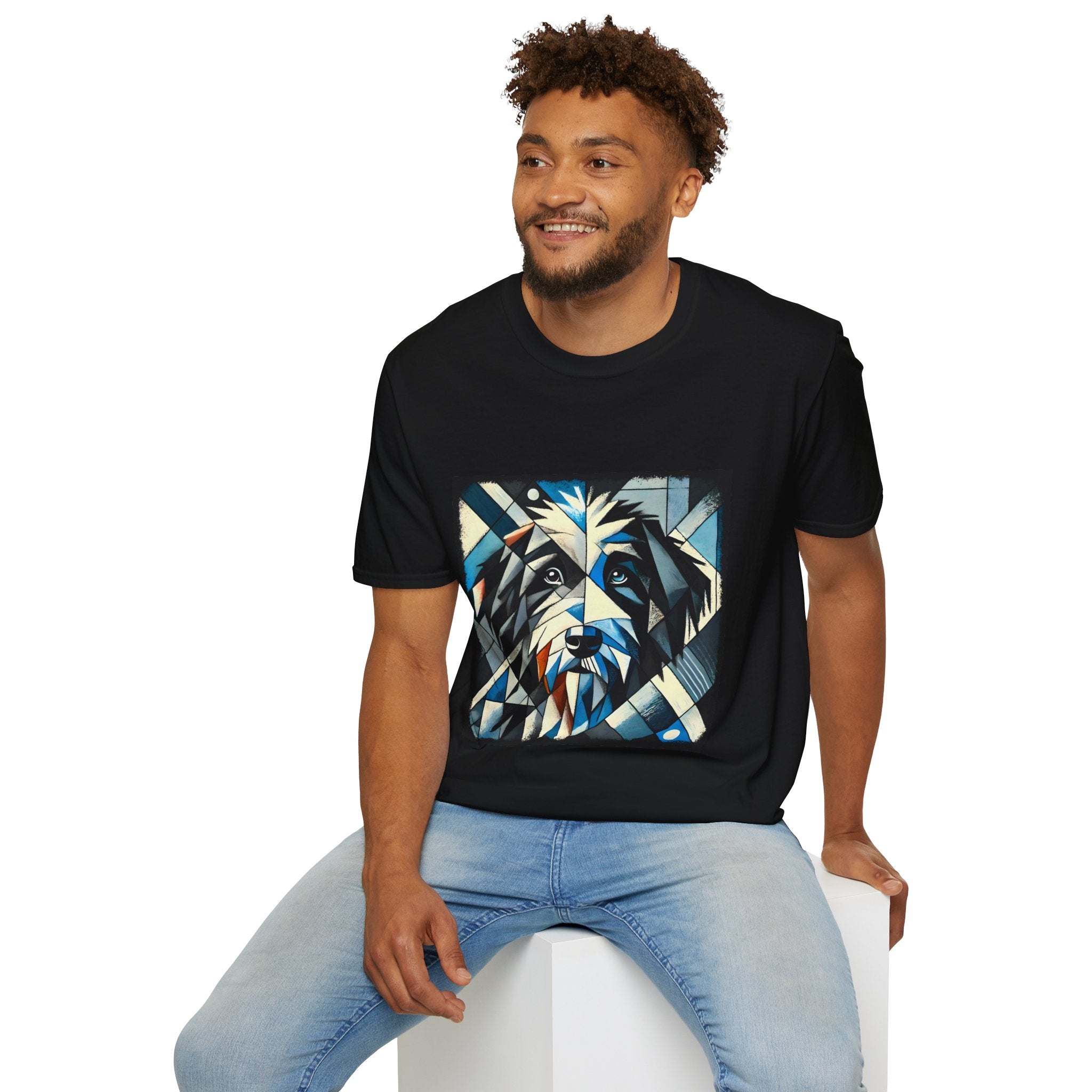 Bernedoodle Blue Geometric | Unisex Dog T-Shirt