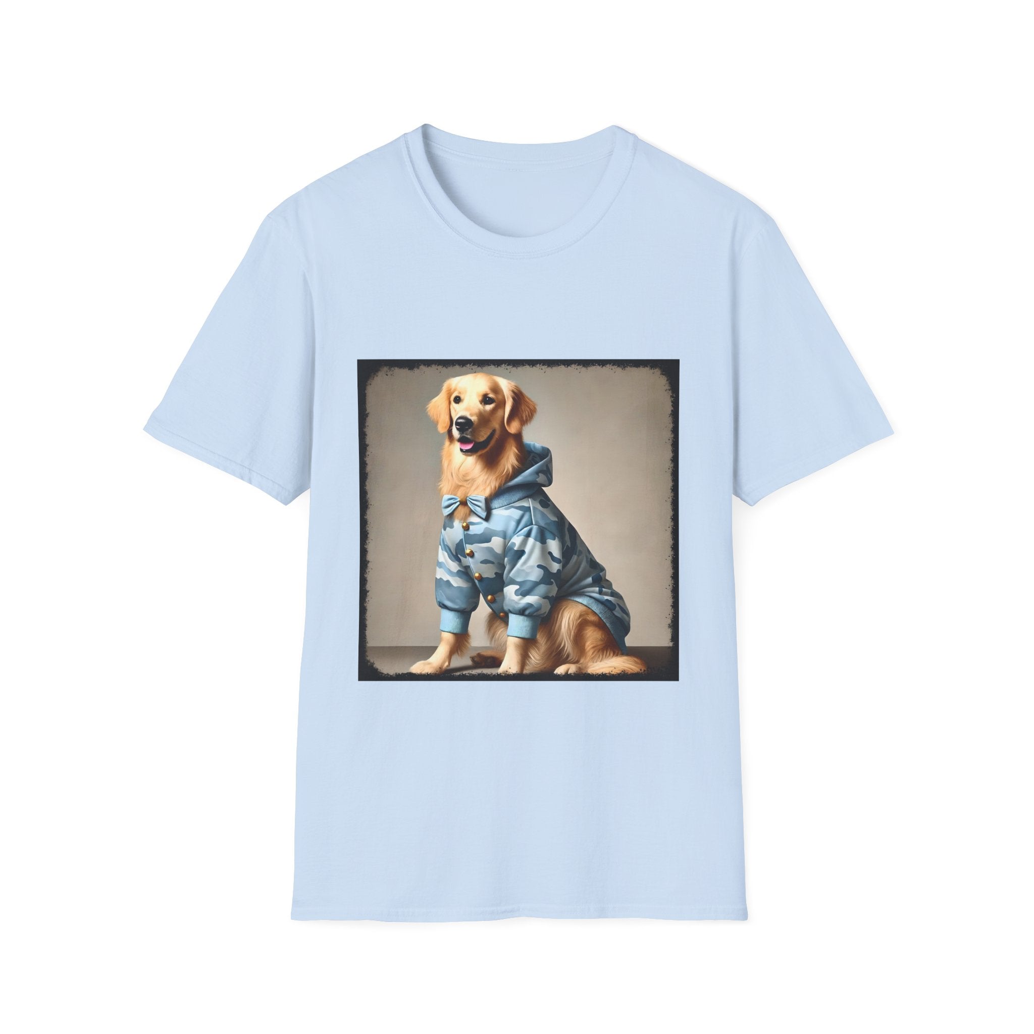 Golden Retriever Blue Camo Cutie | Unisex Softstyle T-Shirt