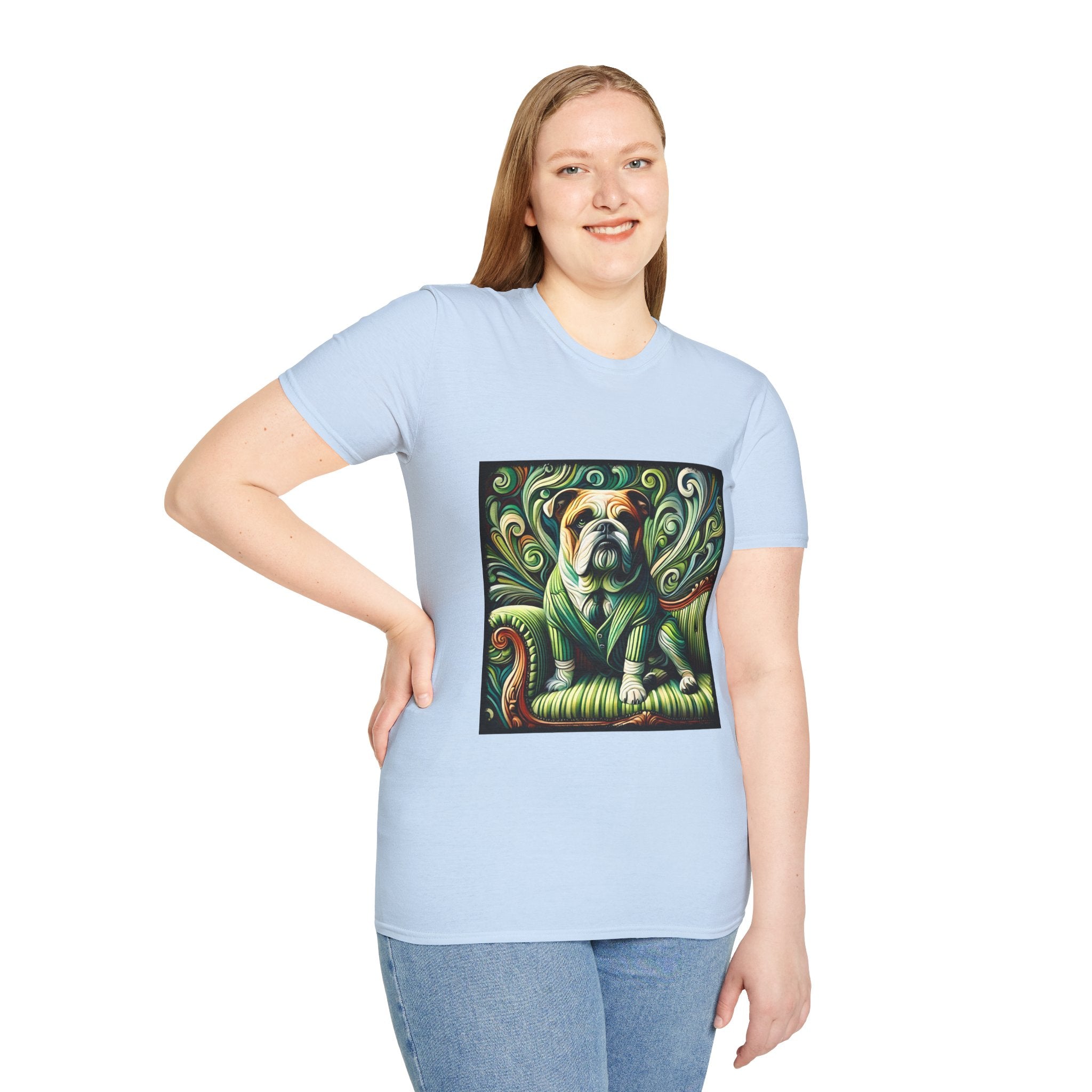 Bulldog Green Swirl | Unisex Dog T-Shirt