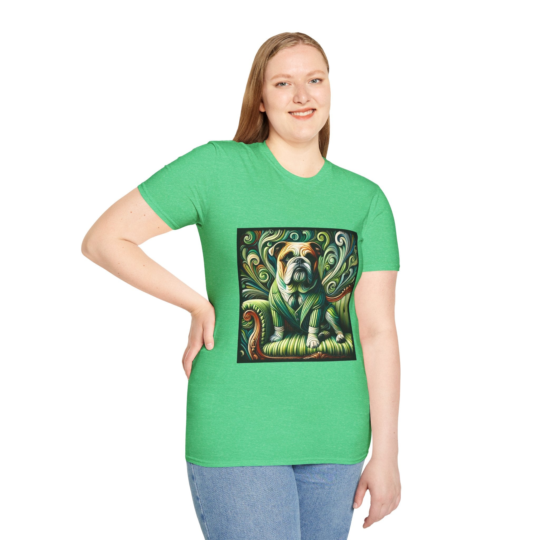 Bulldog Green Swirl | Unisex Dog T-Shirt