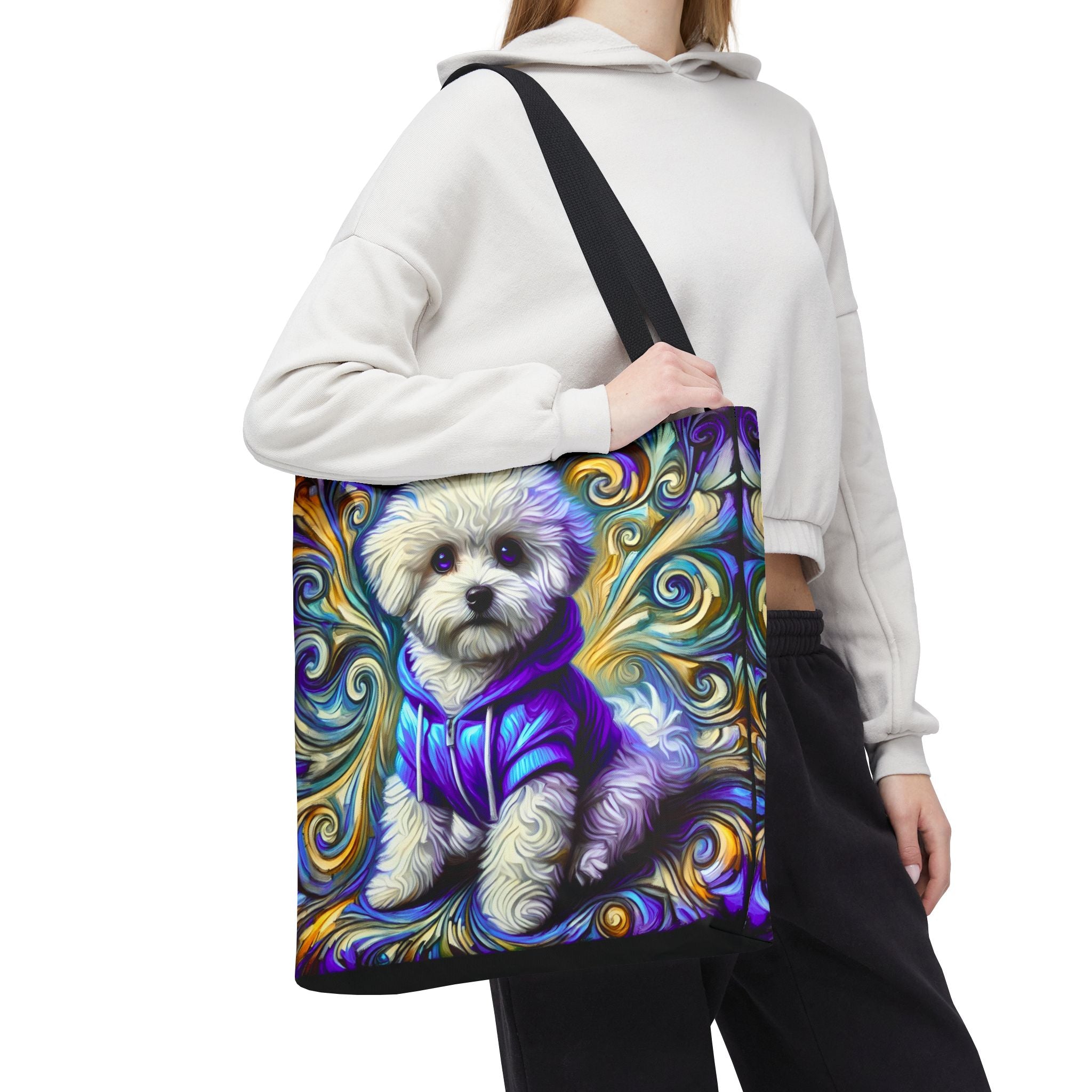 Bichon Frise Electric Swirl | Dog Themed Tote Bag