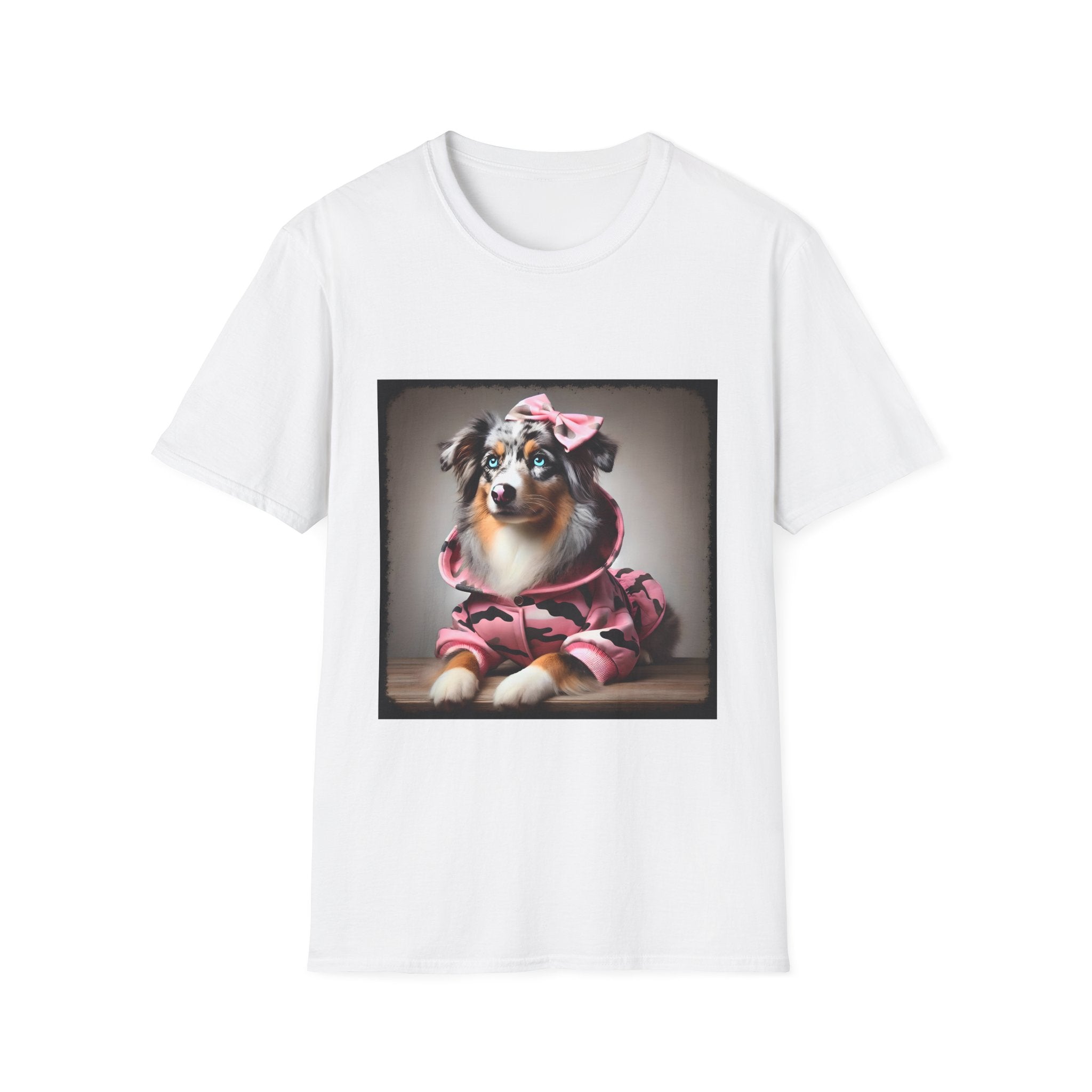 Miniature American Shepherd Pink Camo Cutie | Unisex Dog T-Shirt