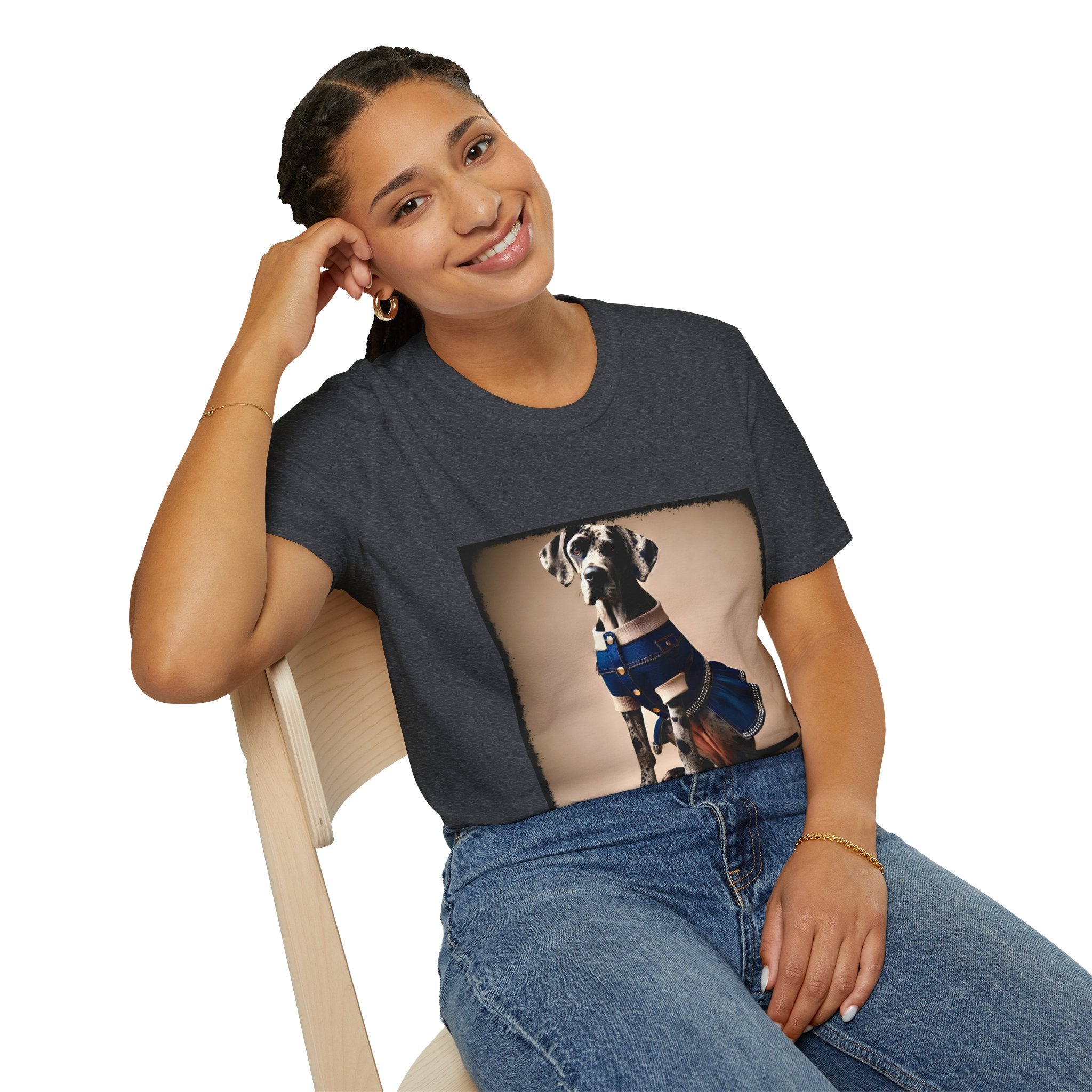 Great Dane Denim Darling | Unisex Dog T-Shirt