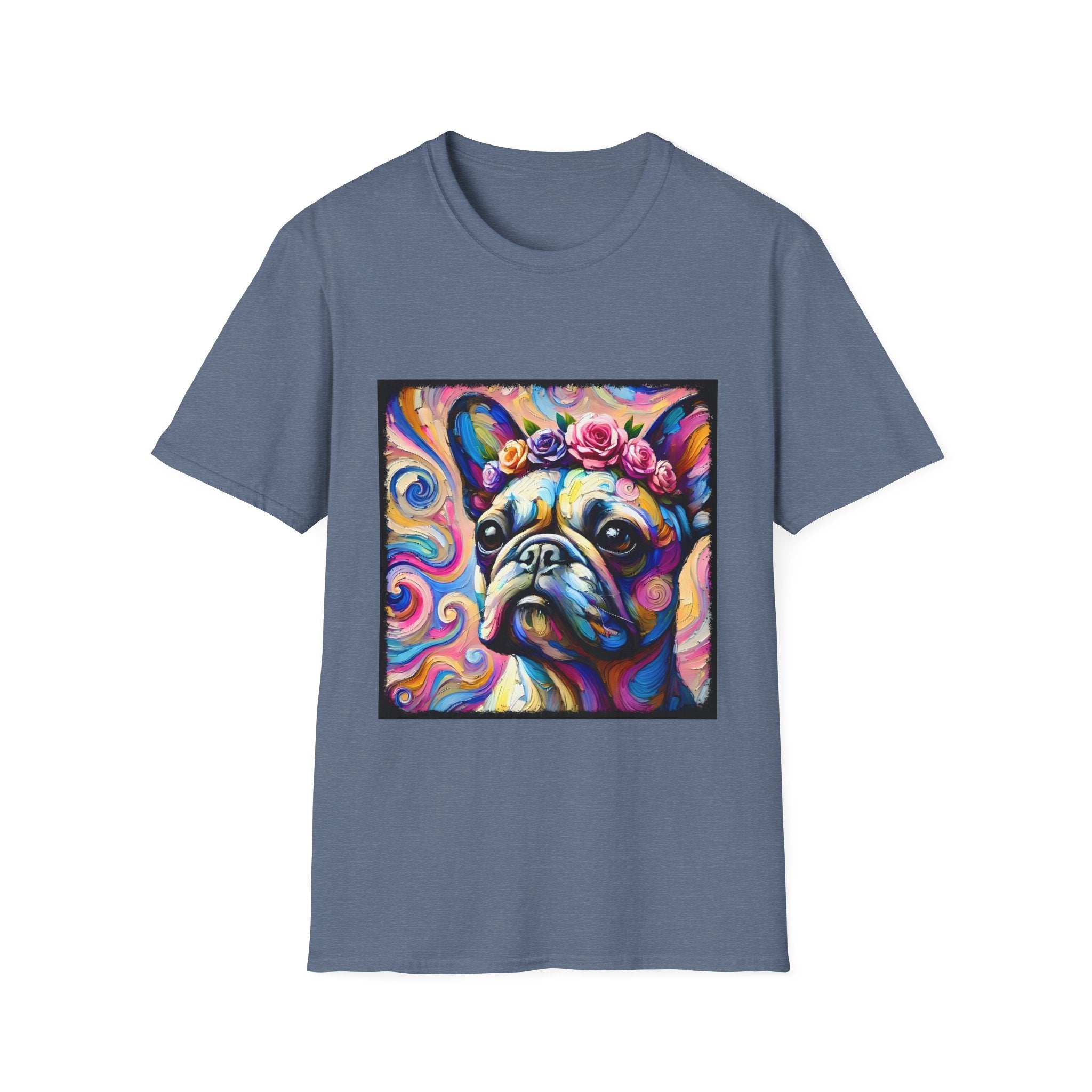 French Bulldog Rose Crown Swirl | Unisex Dog T-Shirt