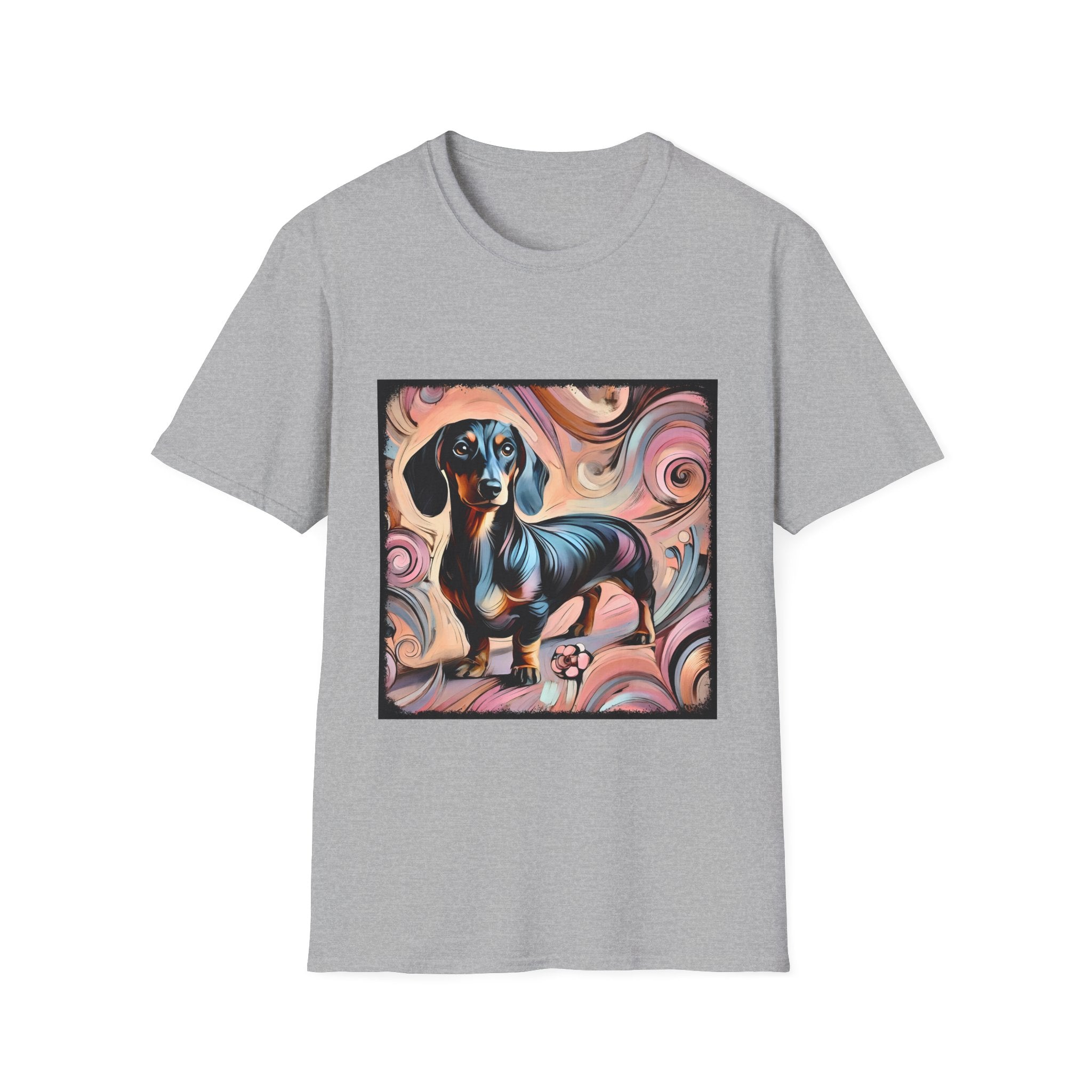 Dachshund Pink Swirl | Unisex Dog T-Shirt