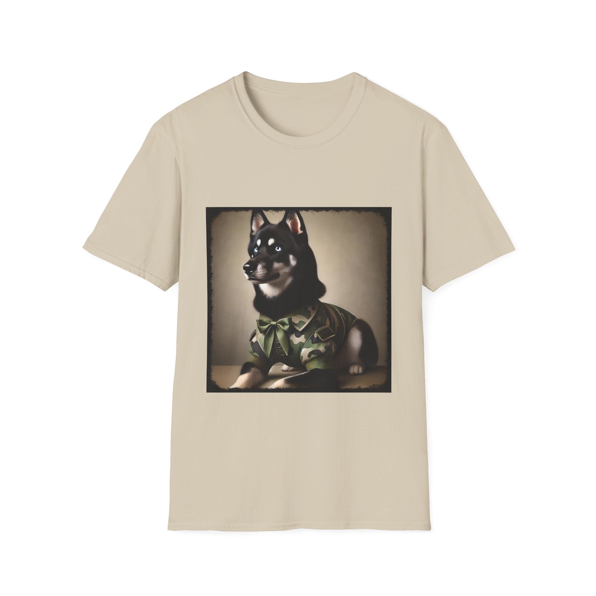 Siberian Husky Green Camo Cutie  | Unisex Dog T-Shirt