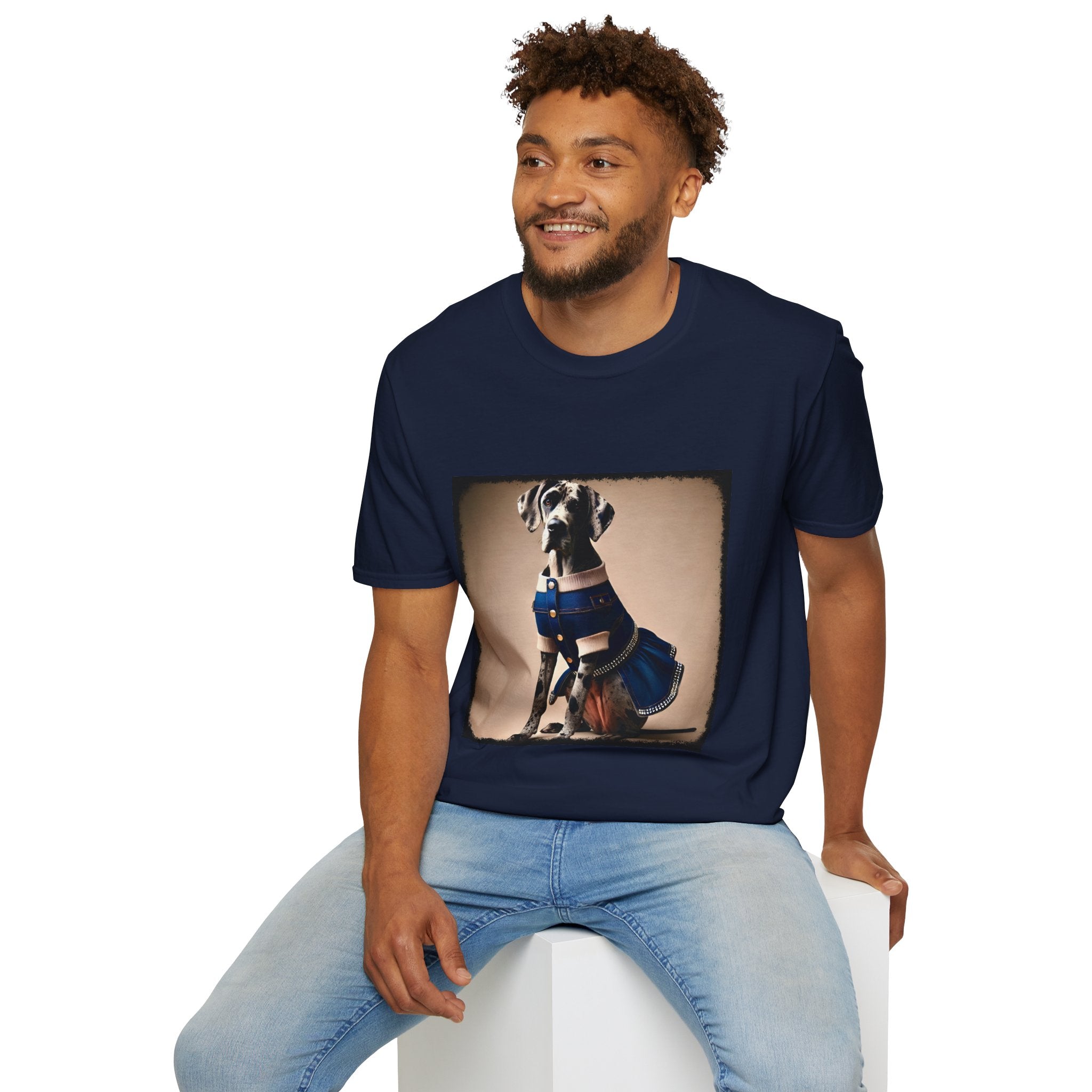 Great Dane Denim Darling | Unisex Dog T-Shirt