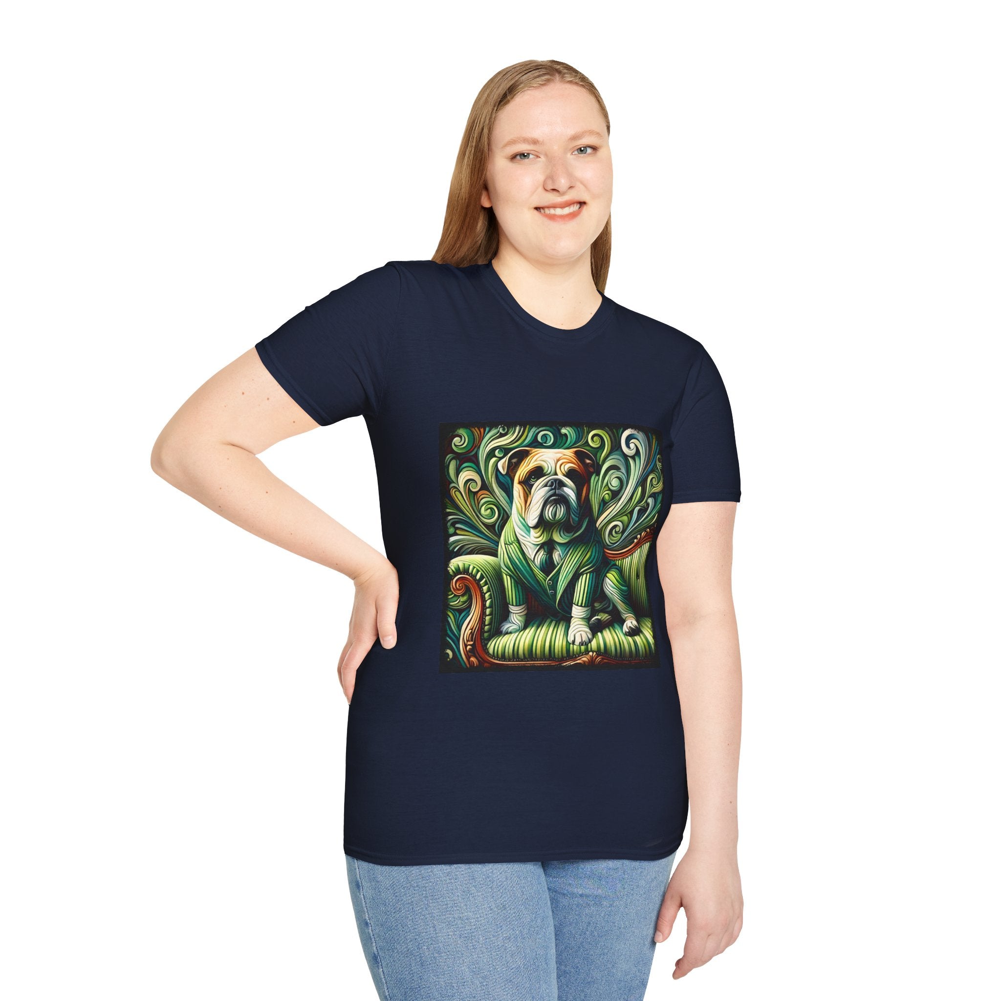 Bulldog Green Swirl | Unisex Dog T-Shirt