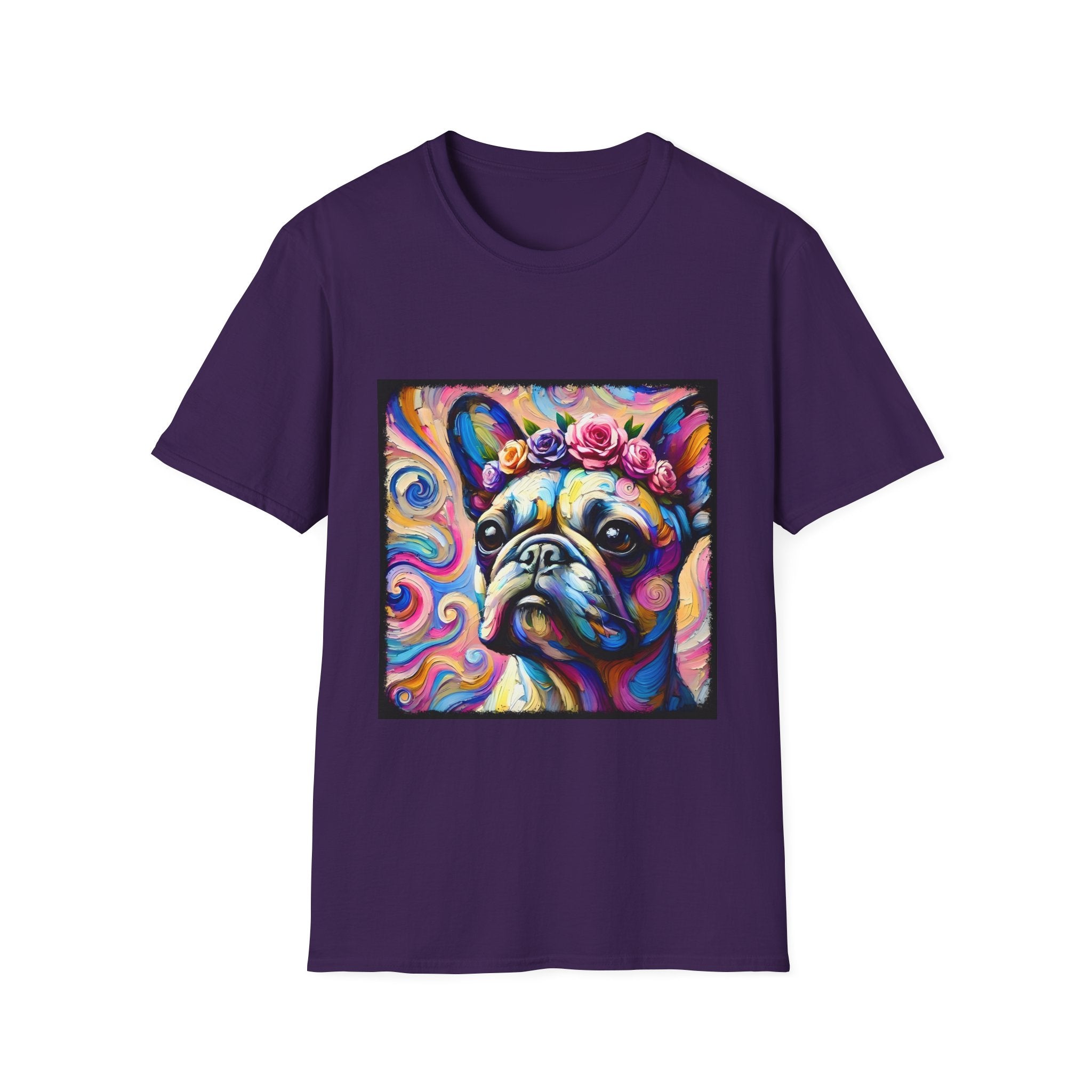 French Bulldog Rose Crown Swirl | Unisex Dog T-Shirt