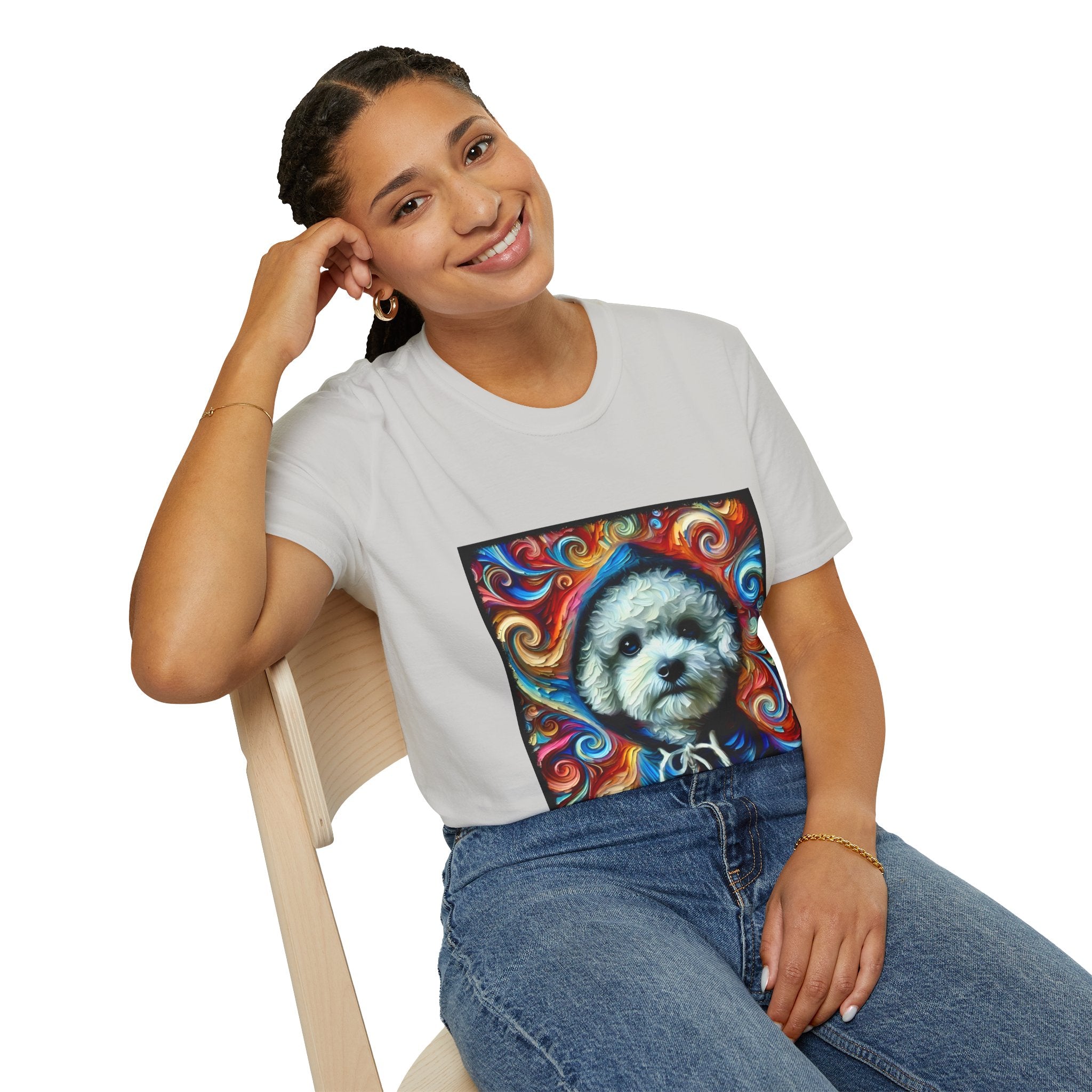 Bichon Frise Street Swirl | Unisex Dog T-Shirt
