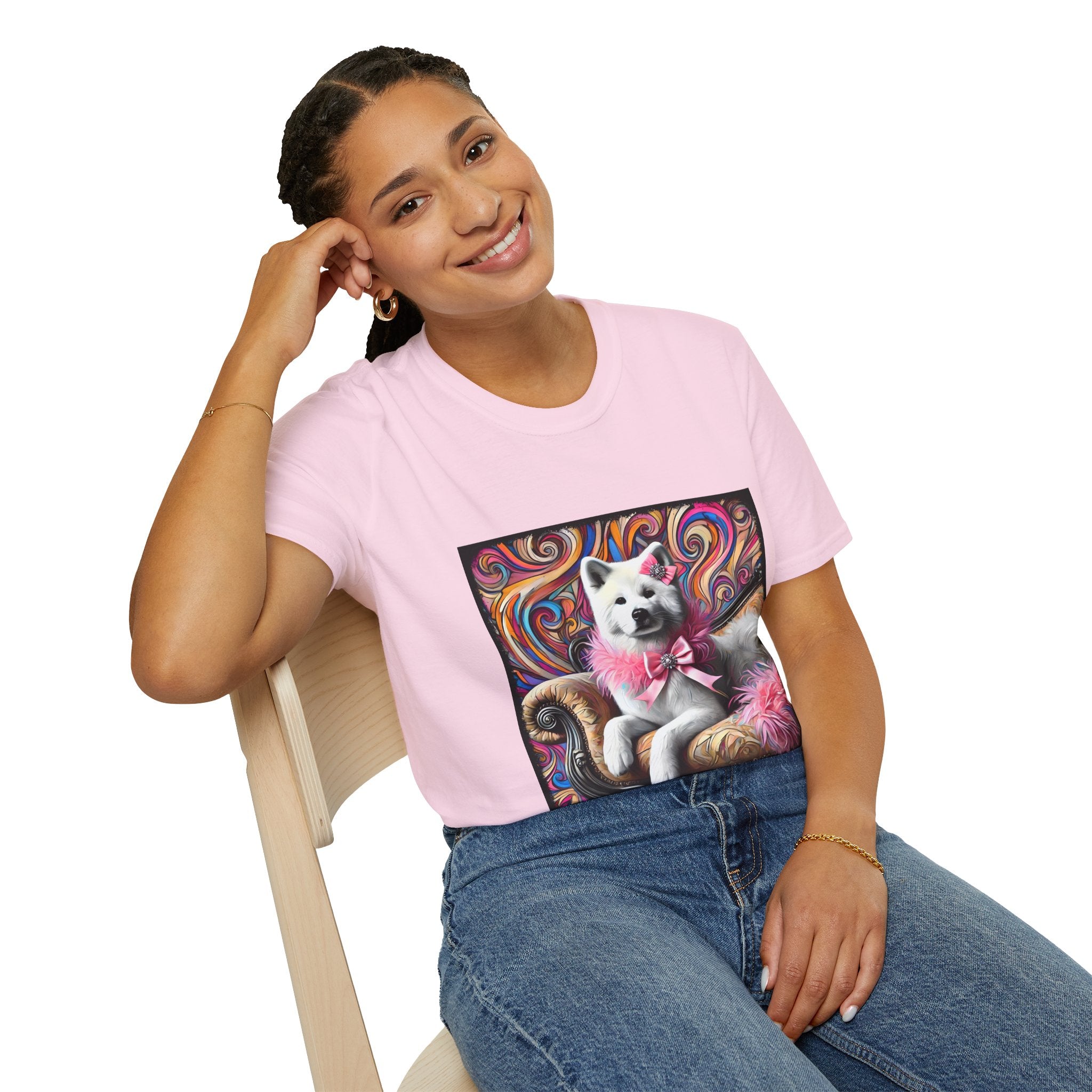 Akita Pink Sass Swirl | Unisex Dog T-Shirt