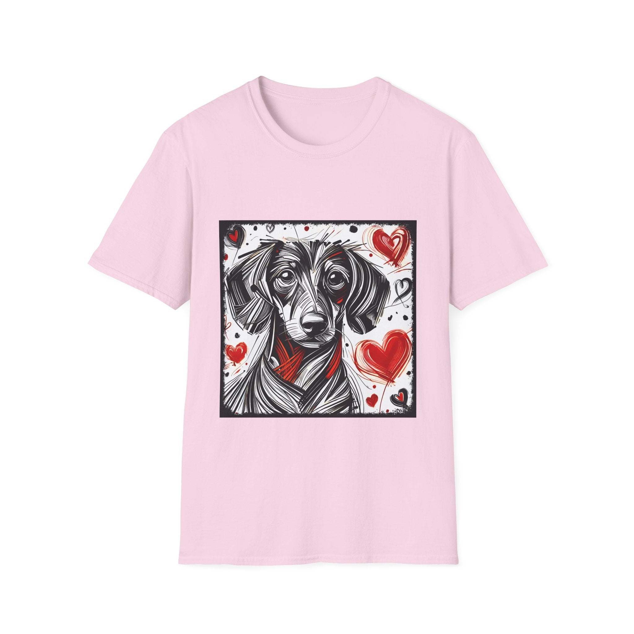 Dachshund Bold Heart Sketch | Unisex Dog T-Shirt