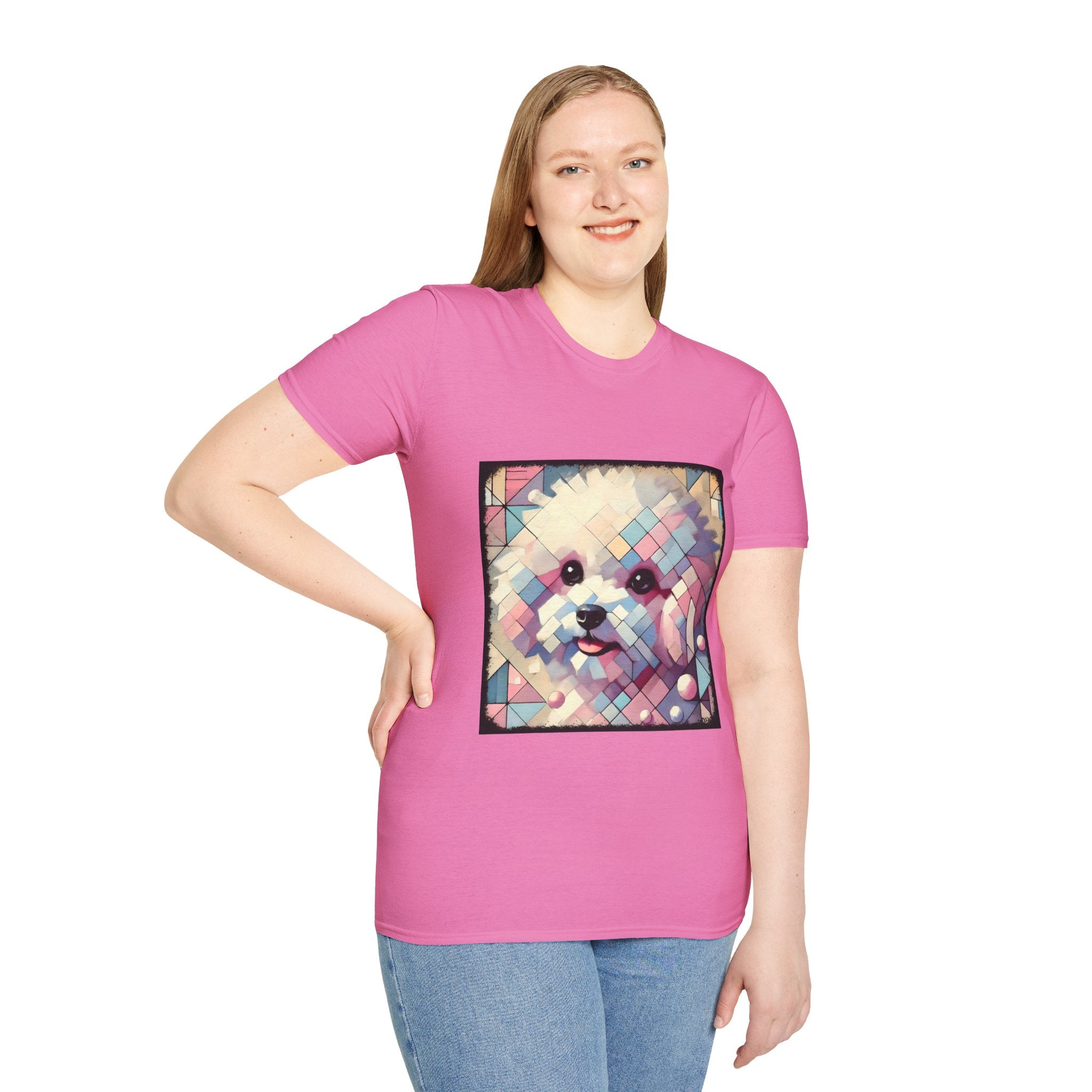 Bichon Frise Pastel Geometric | Unisex Dog T-Shirt