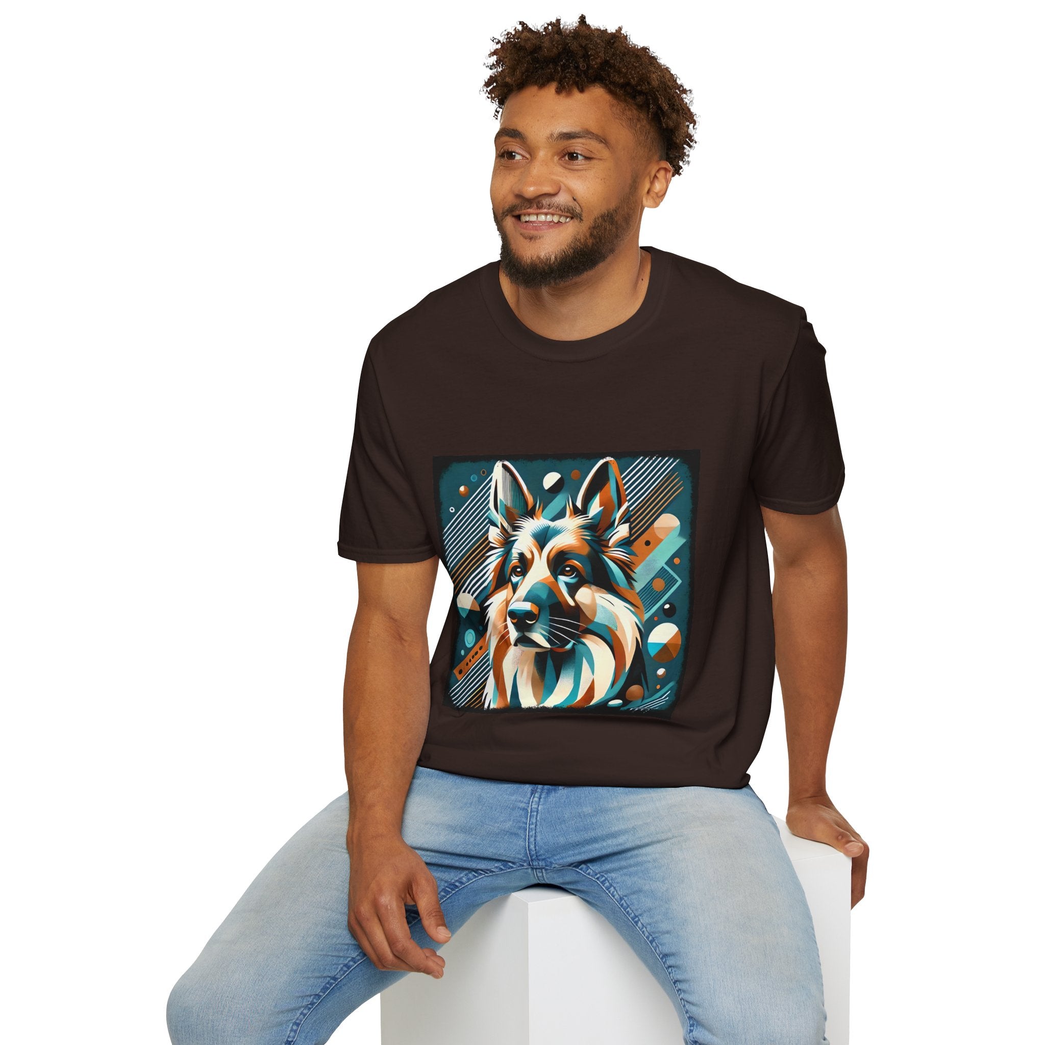 German Shepherd Vibrant Geometric | Unisex Dog T-Shirt