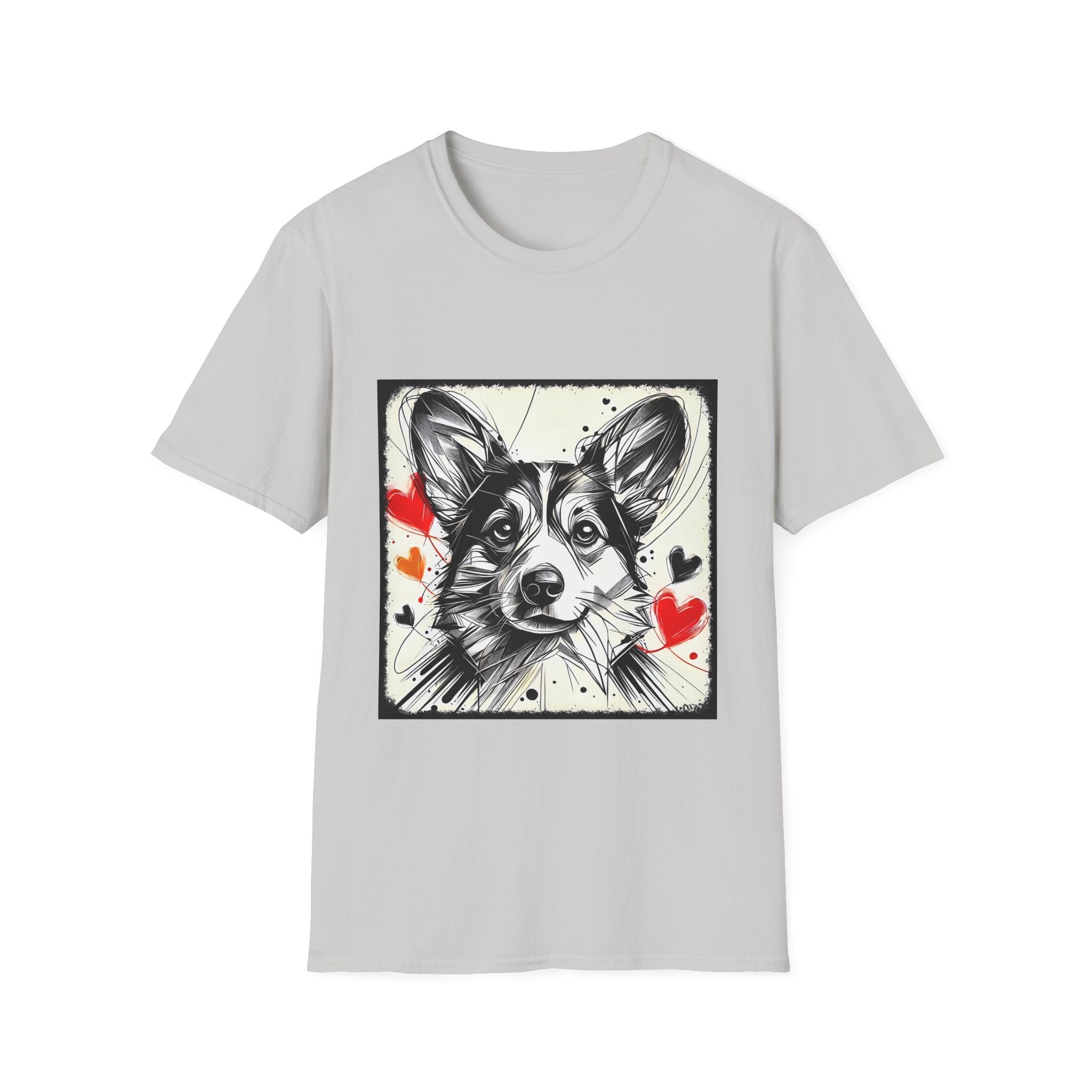 Pembroke Welsh Corgi Bold Heart Sketch | Unisex Dog T-Shirt