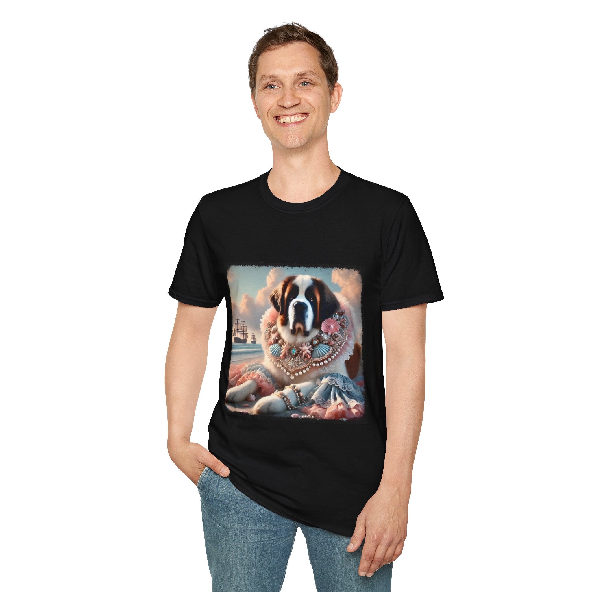 Saint Bernard Beach Beauty | Unisex Dog T-Shirt