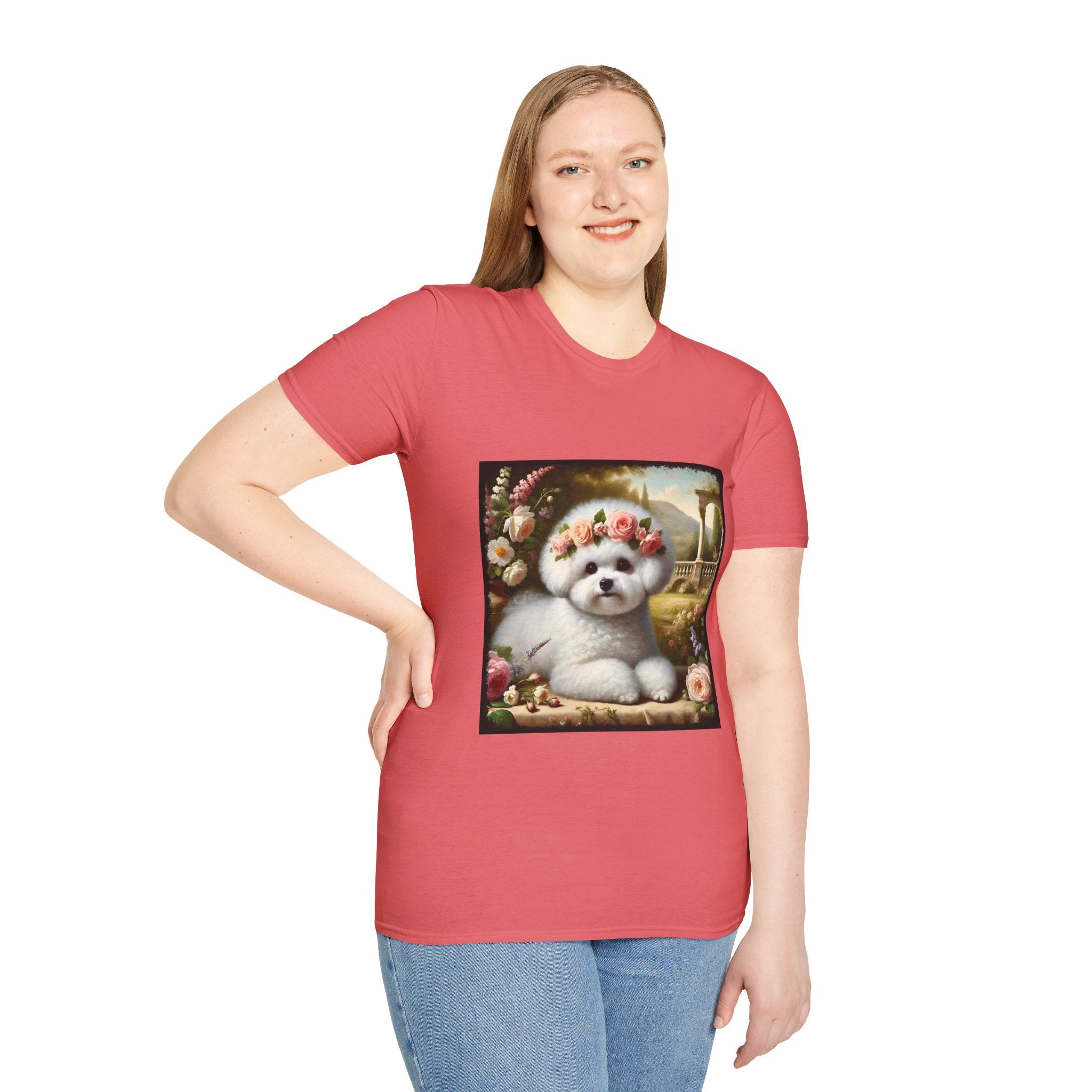 Bichon Frise Rose Pup | Unisex Dog T-Shirt