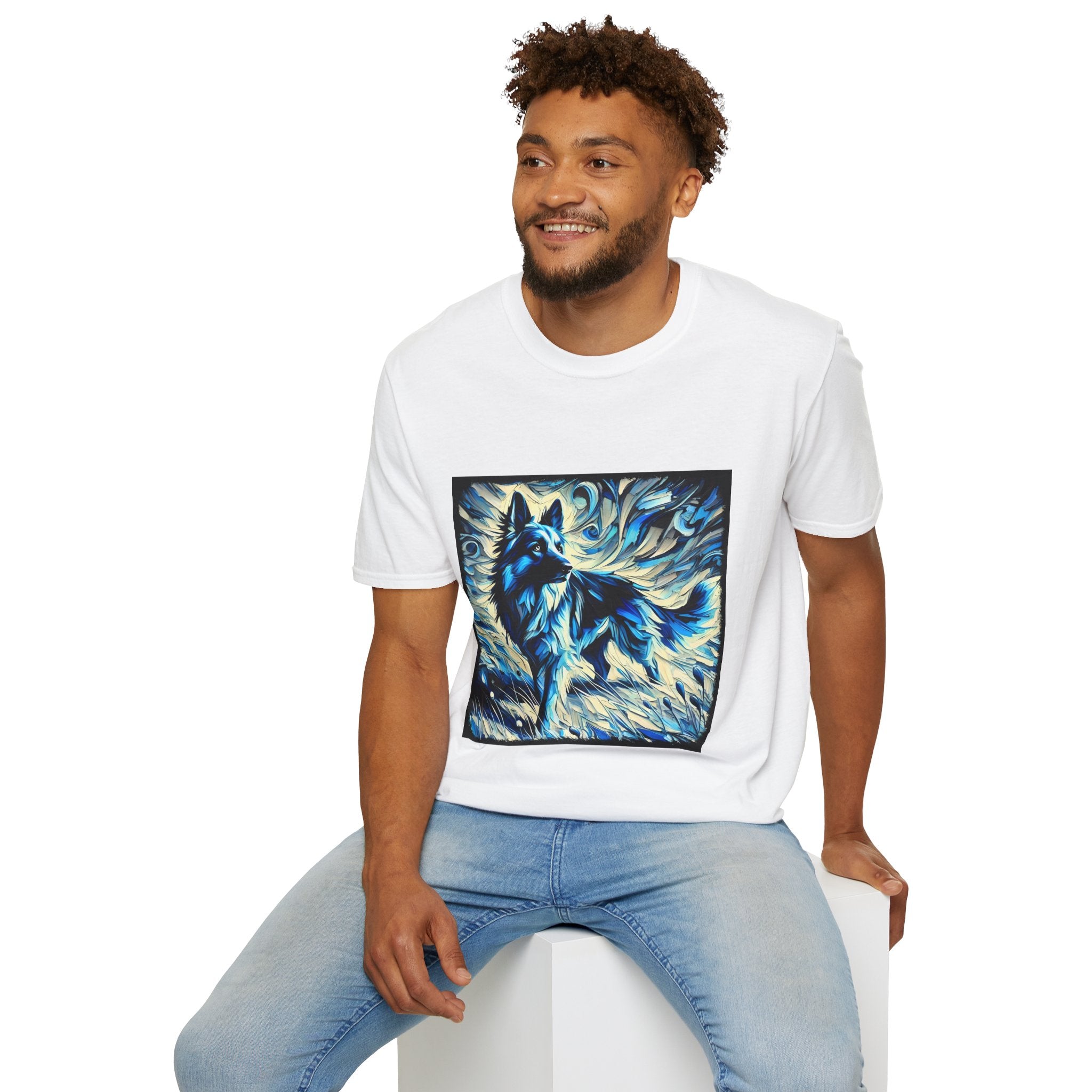 German Shepherd Blue Winter Swirl | Unisex Dog T-Shirt