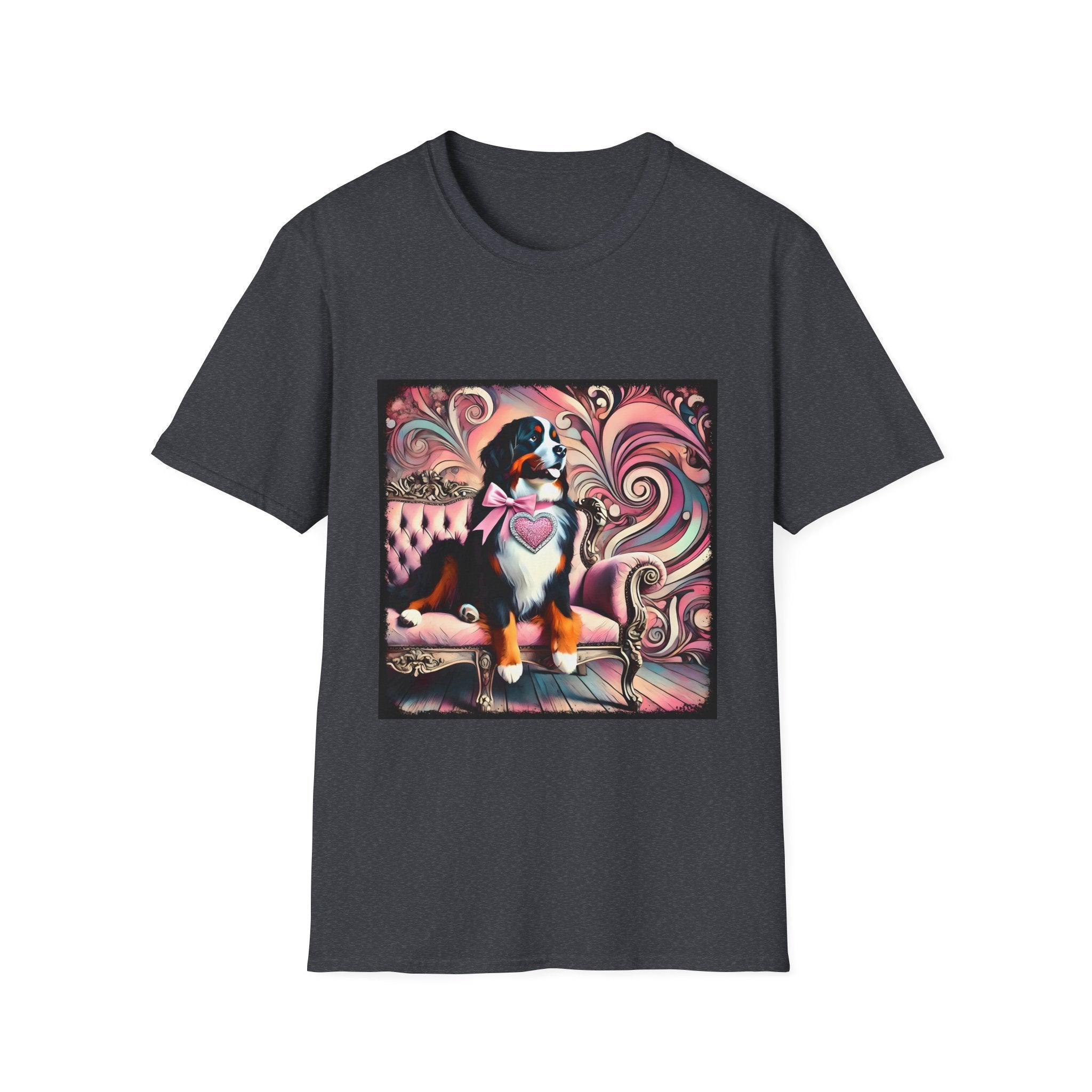 Bernese Mountain Dog Pink Swirl | Unisex Dog T-Shirt