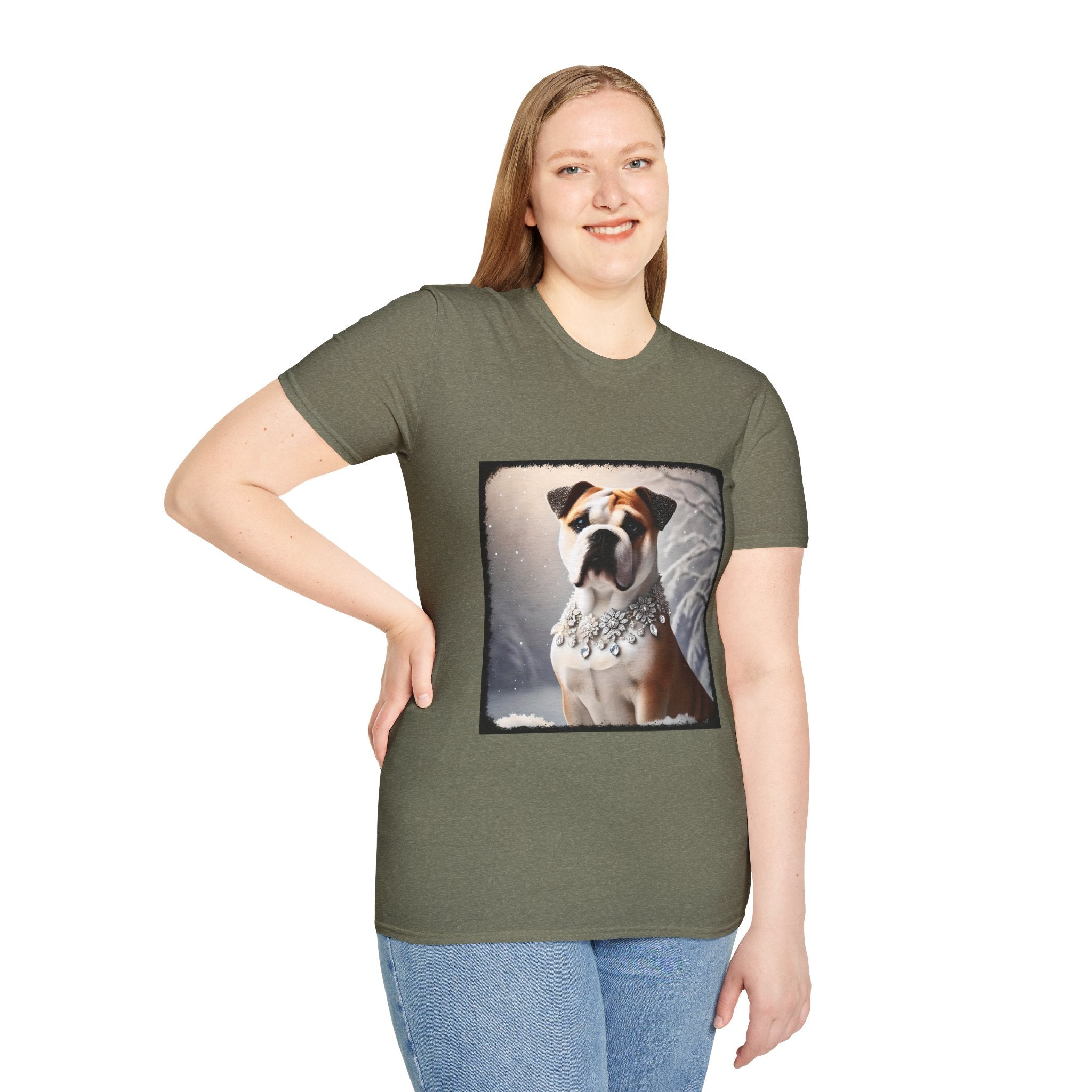 Bulldog Snow Princess Classic | Unisex Dog T-Shirt