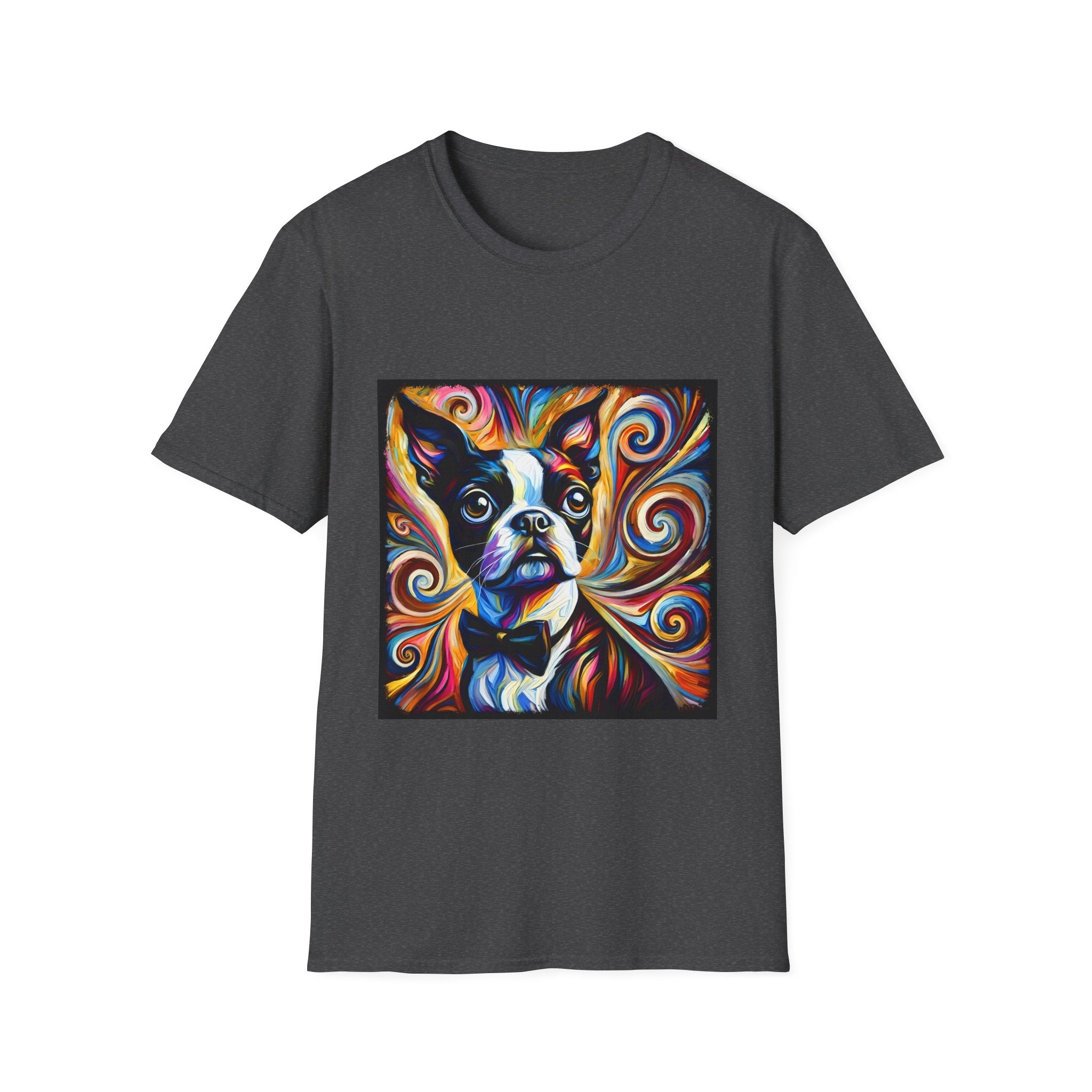 Boston Terrier Bowtie Swirl | Unisex Dog T-Shirt