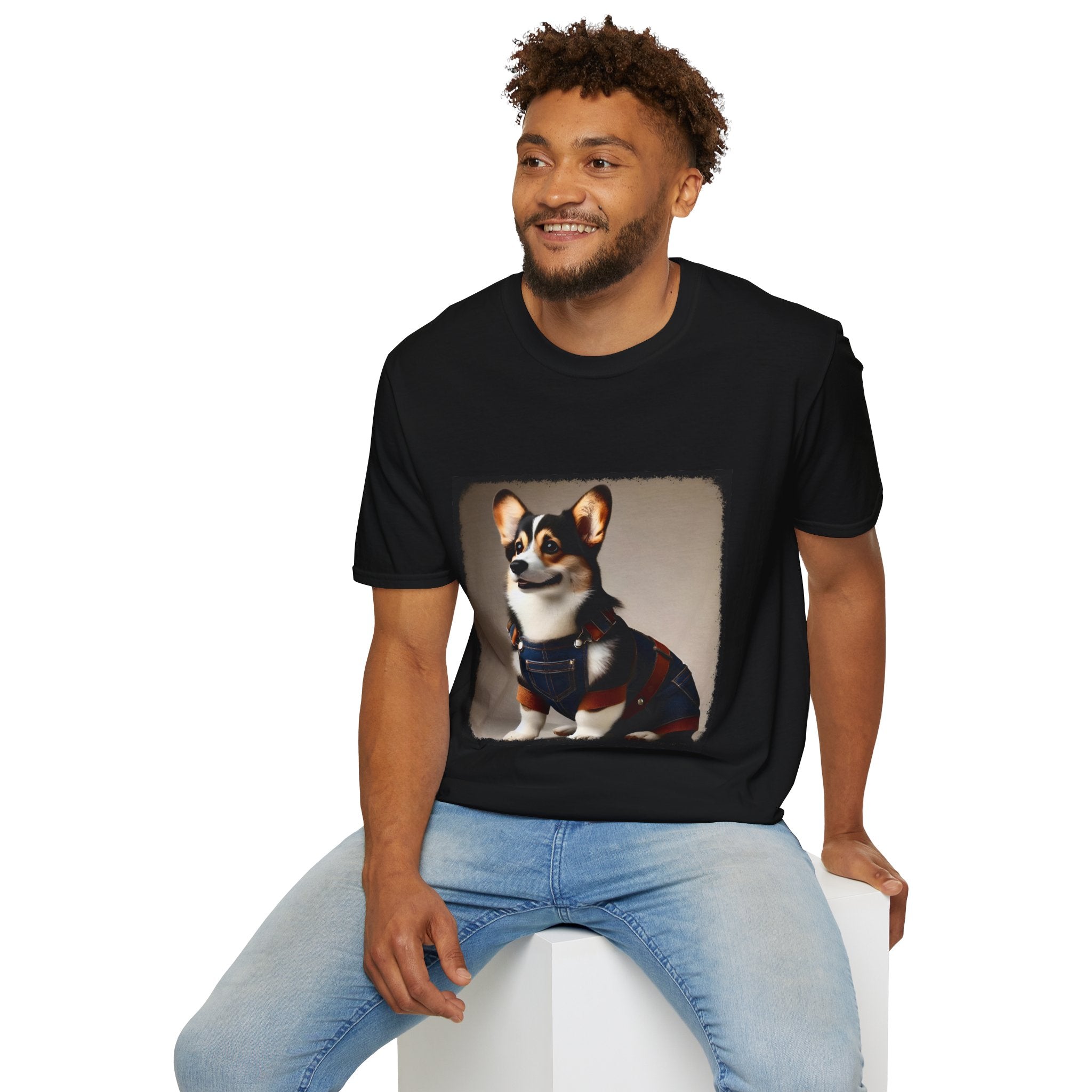Pembroke Welsh Corgi Denim Dude | Unisex Dog T-Shirt
