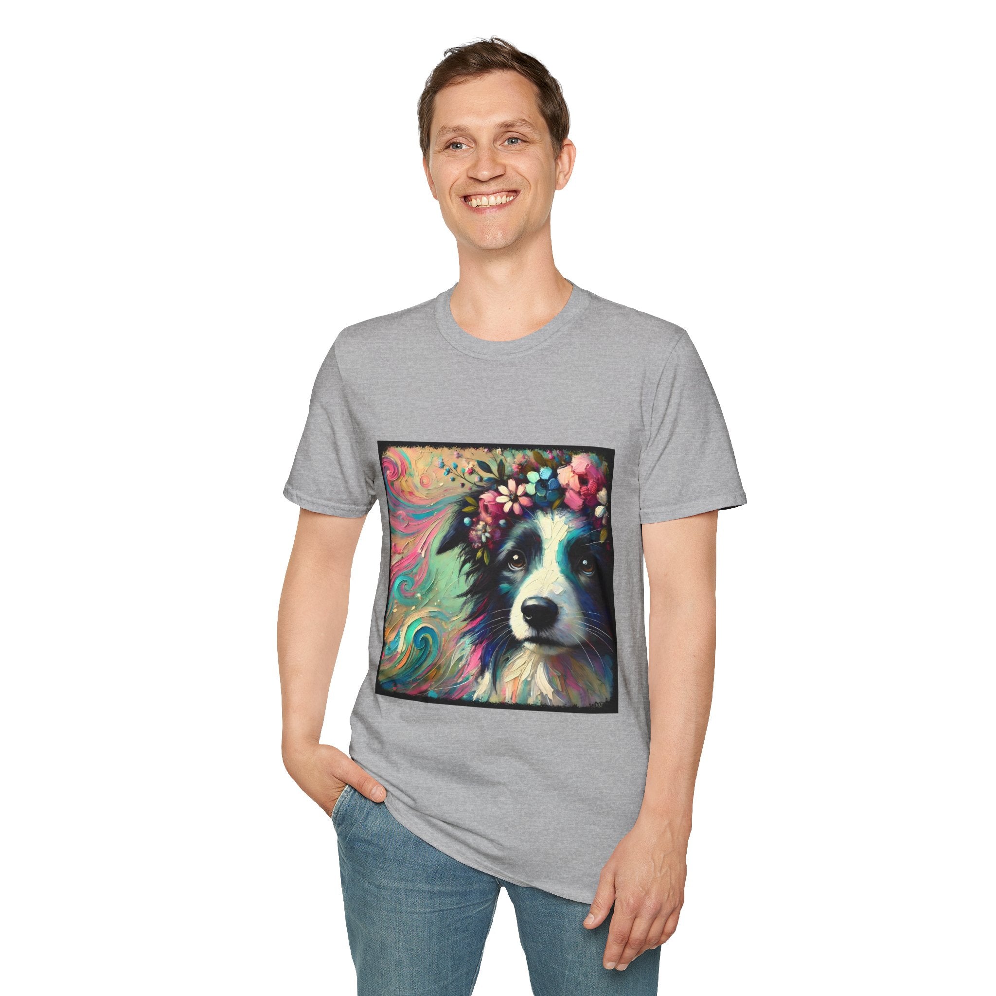 Border Collie Pastel Flower Classic | Unisex Dog T-Shirt