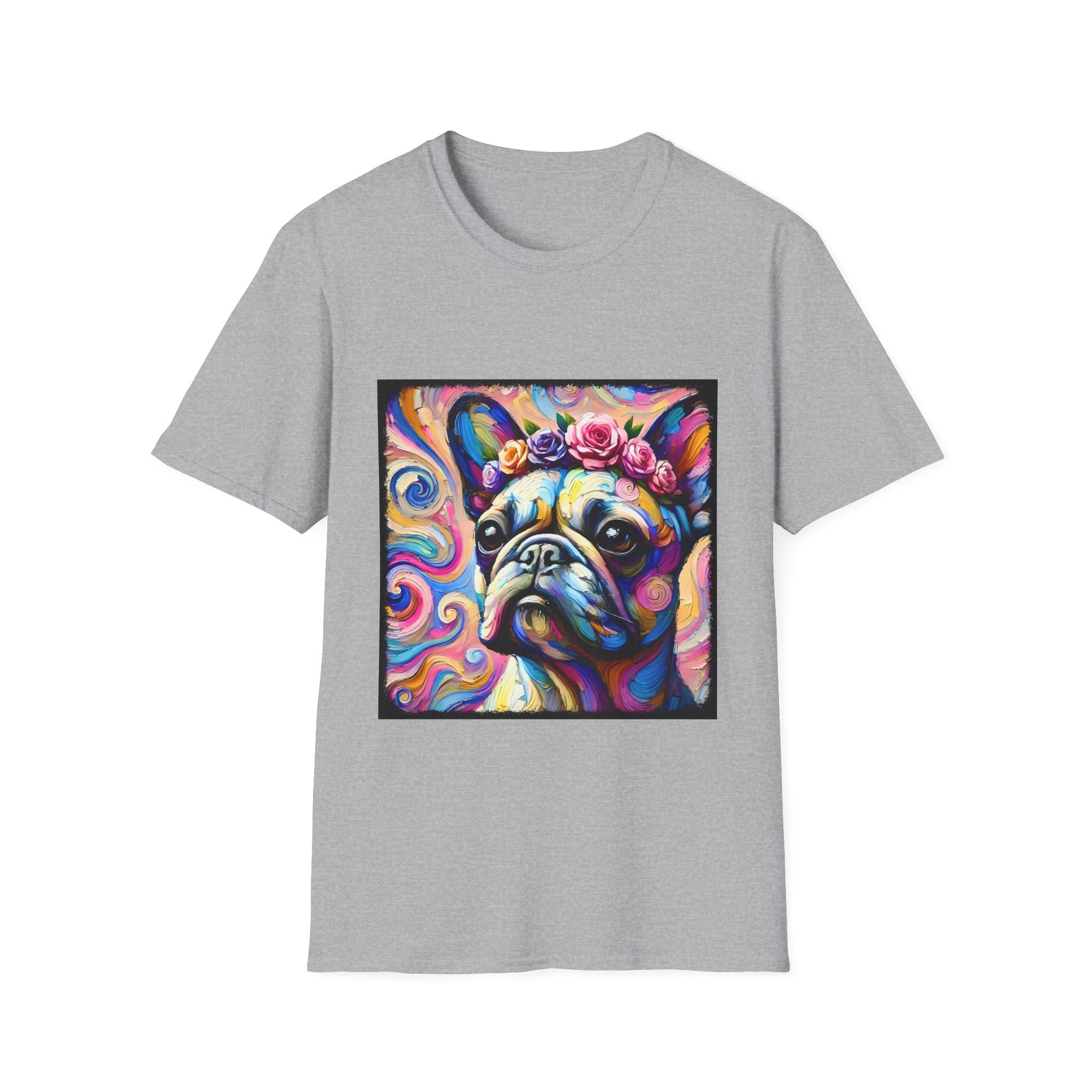 French Bulldog Rose Crown Swirl | Unisex Dog T-Shirt