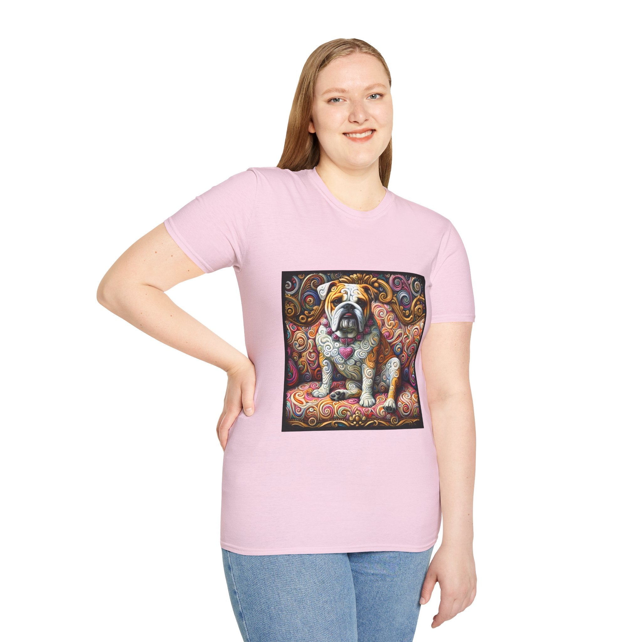 Bulldog Pink Diamond Swirl | Unisex Dog T-Shirt