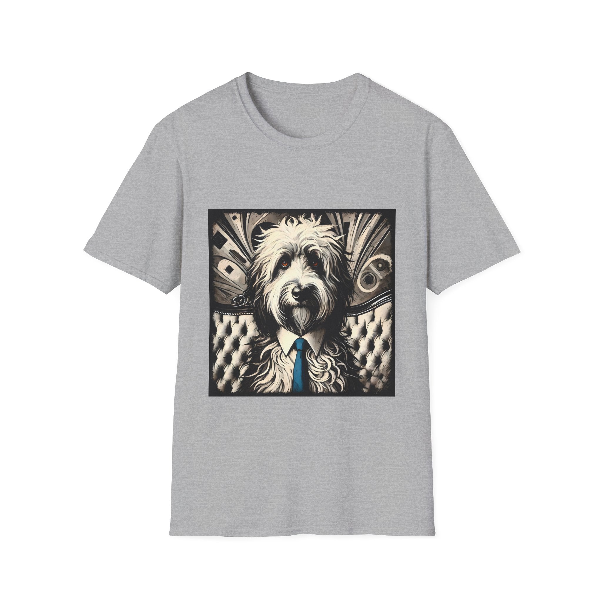 Sheepadoodle B&W Bold Eyes | Unisex Dog T-Shirt