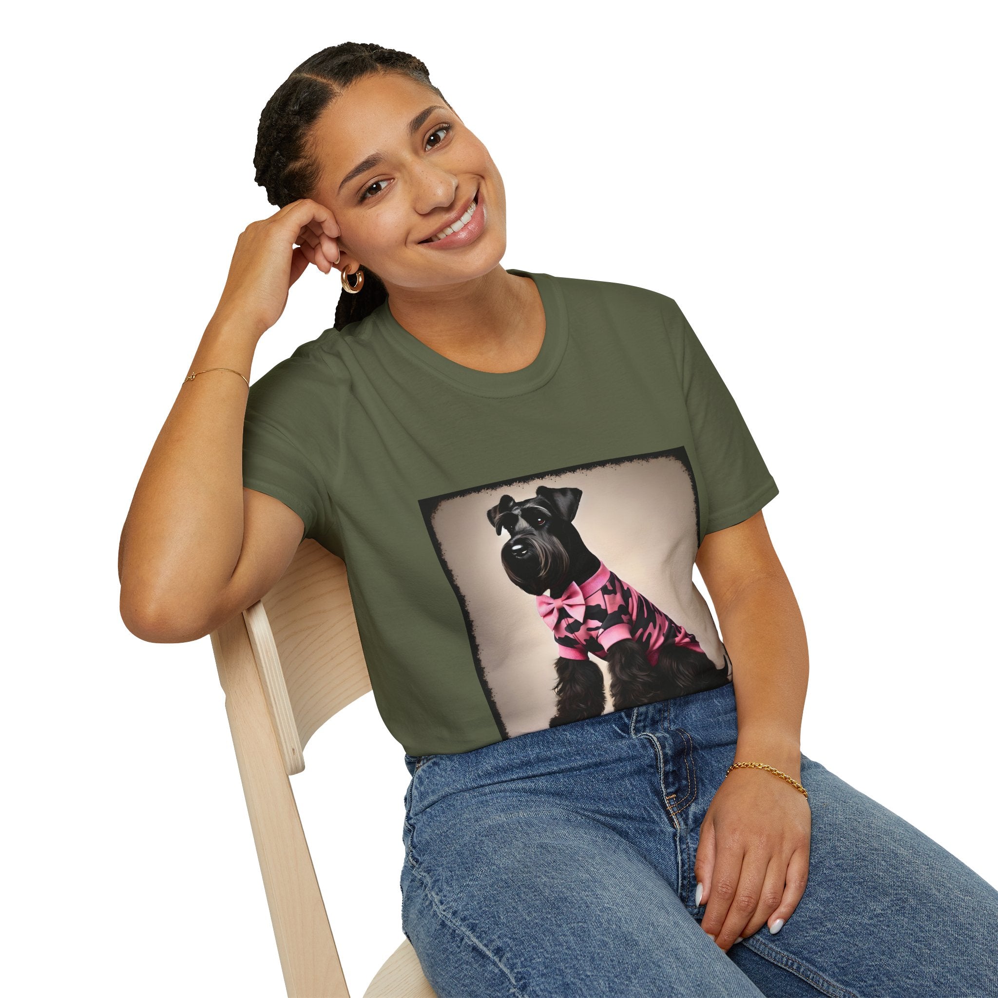 Schnauzer Pink Camo Cutie | Unisex Dog T-Shirt