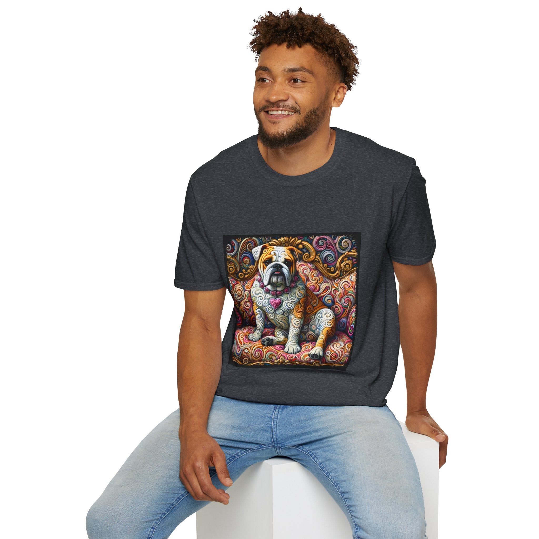 Bulldog Pink Diamond Swirl | Unisex Dog T-Shirt