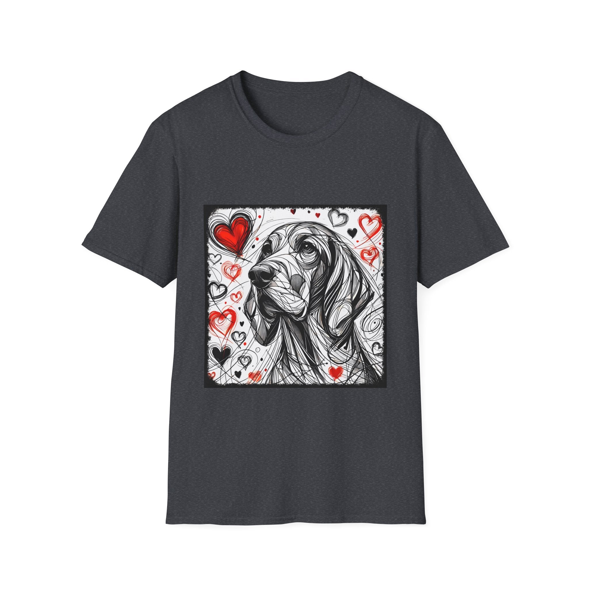 Coonhound Bold Heart Sketch | Unisex Dog T-Shirt