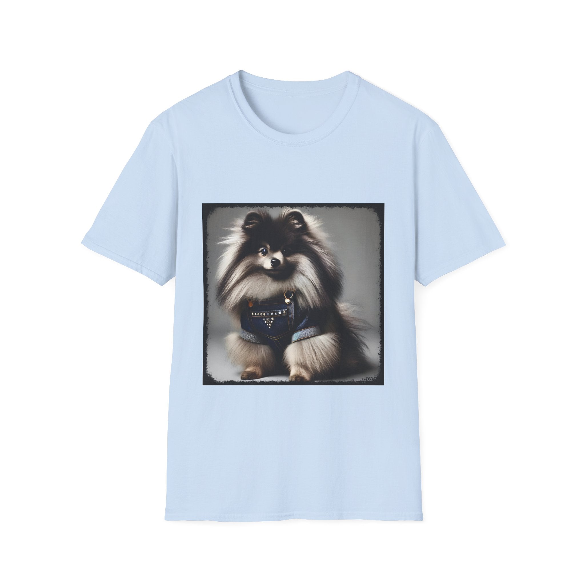 Pomeranian Denim Darling | Unisex Dog T-Shirt