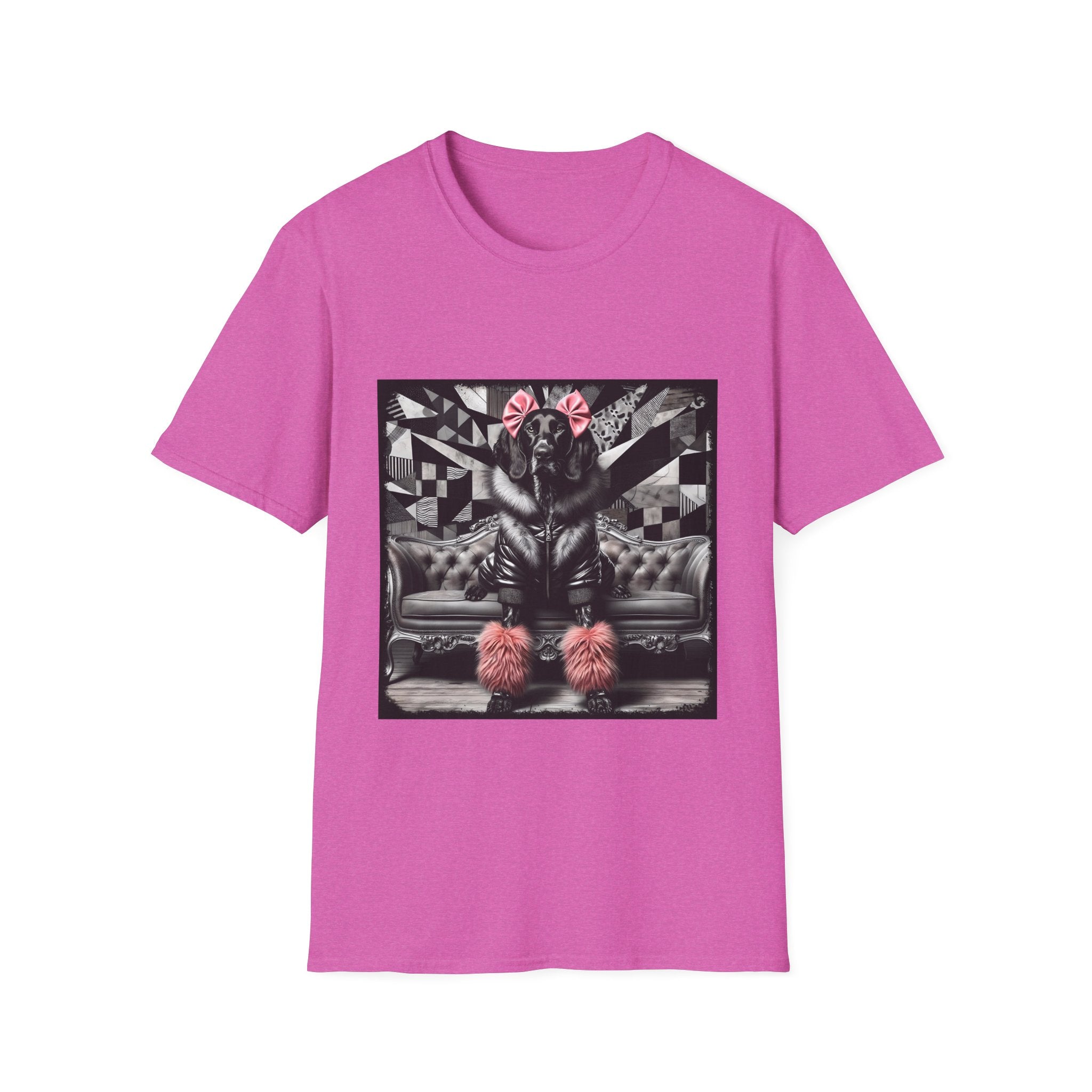German Shorthaired Pointer B&W Pink Bow Rocker | Unisex Dog T-Shirt