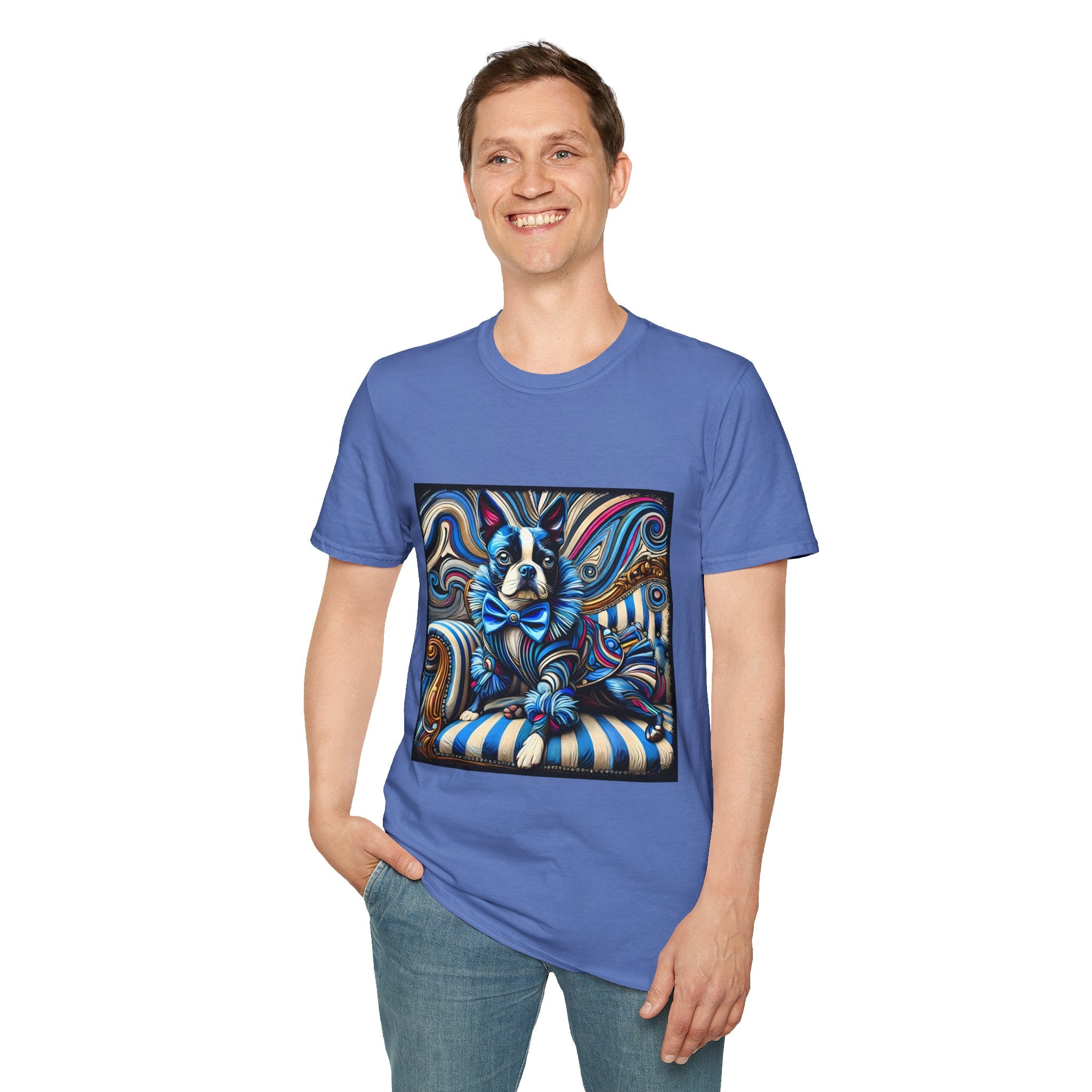 Boston Terrier Blue Rocker | Unisex Dog T-Shirt