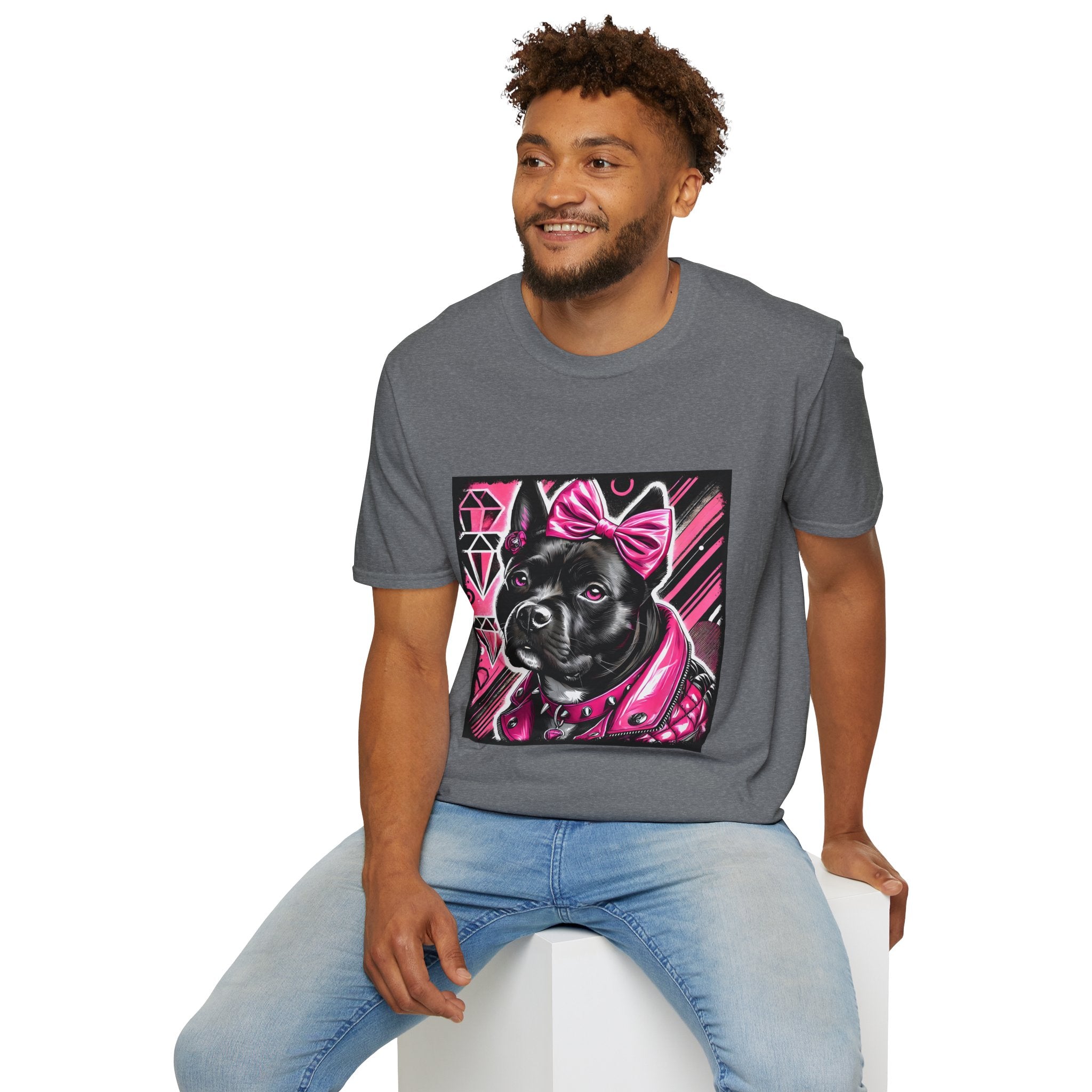 American Pit Bull Terrier Pink Princess Bold  | Unisex Dog T-Shirt