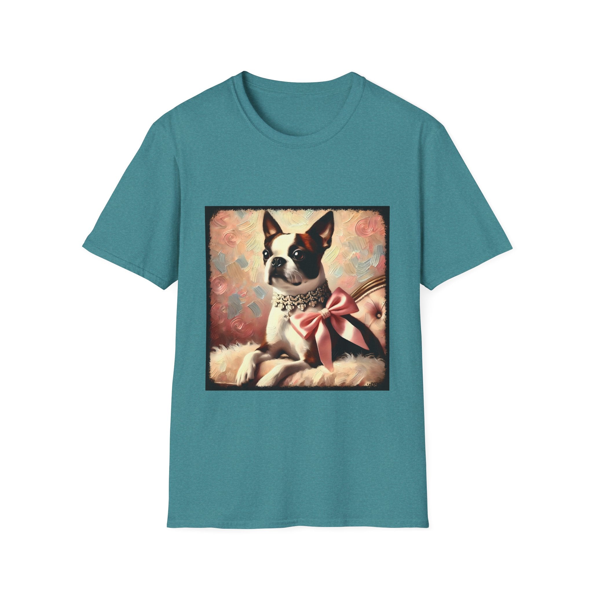 Boston Terrier Pink Bow Classic | Unisex Dog T-Shirt