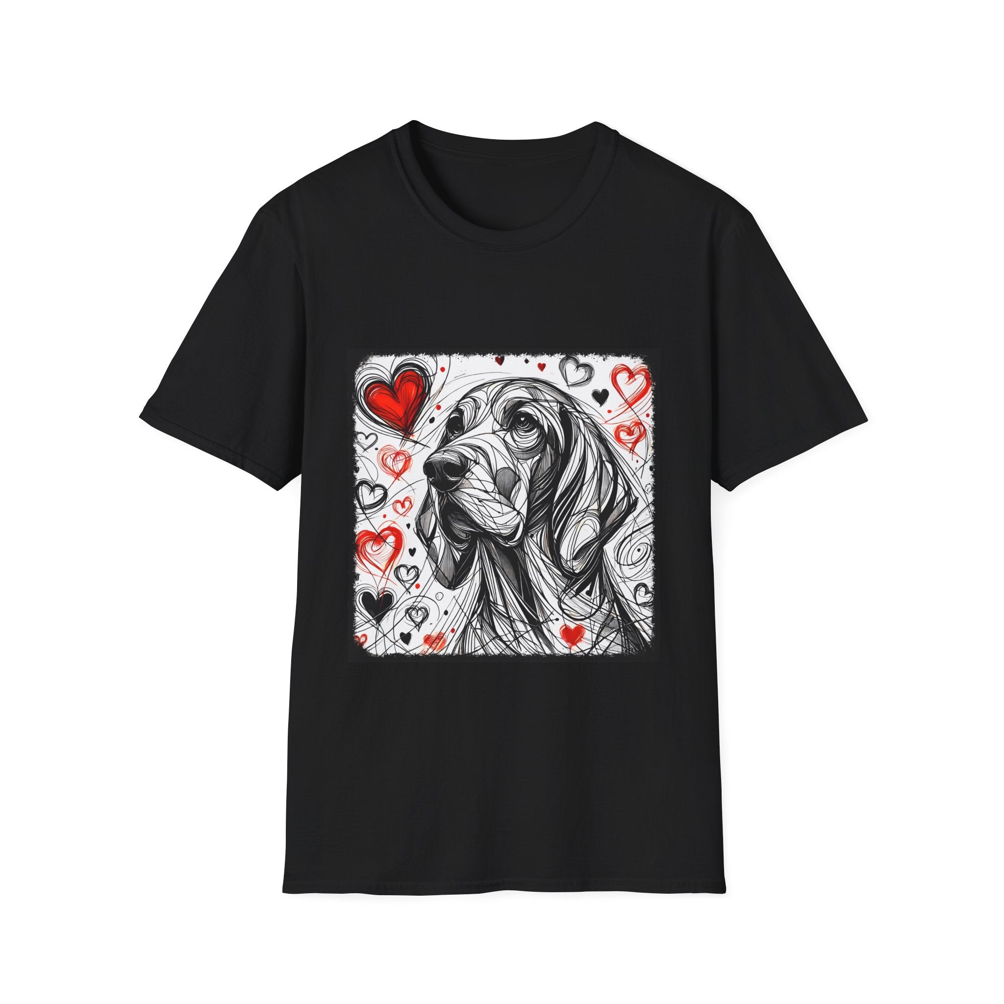 Coonhound Bold Heart Sketch | Unisex Dog T-Shirt