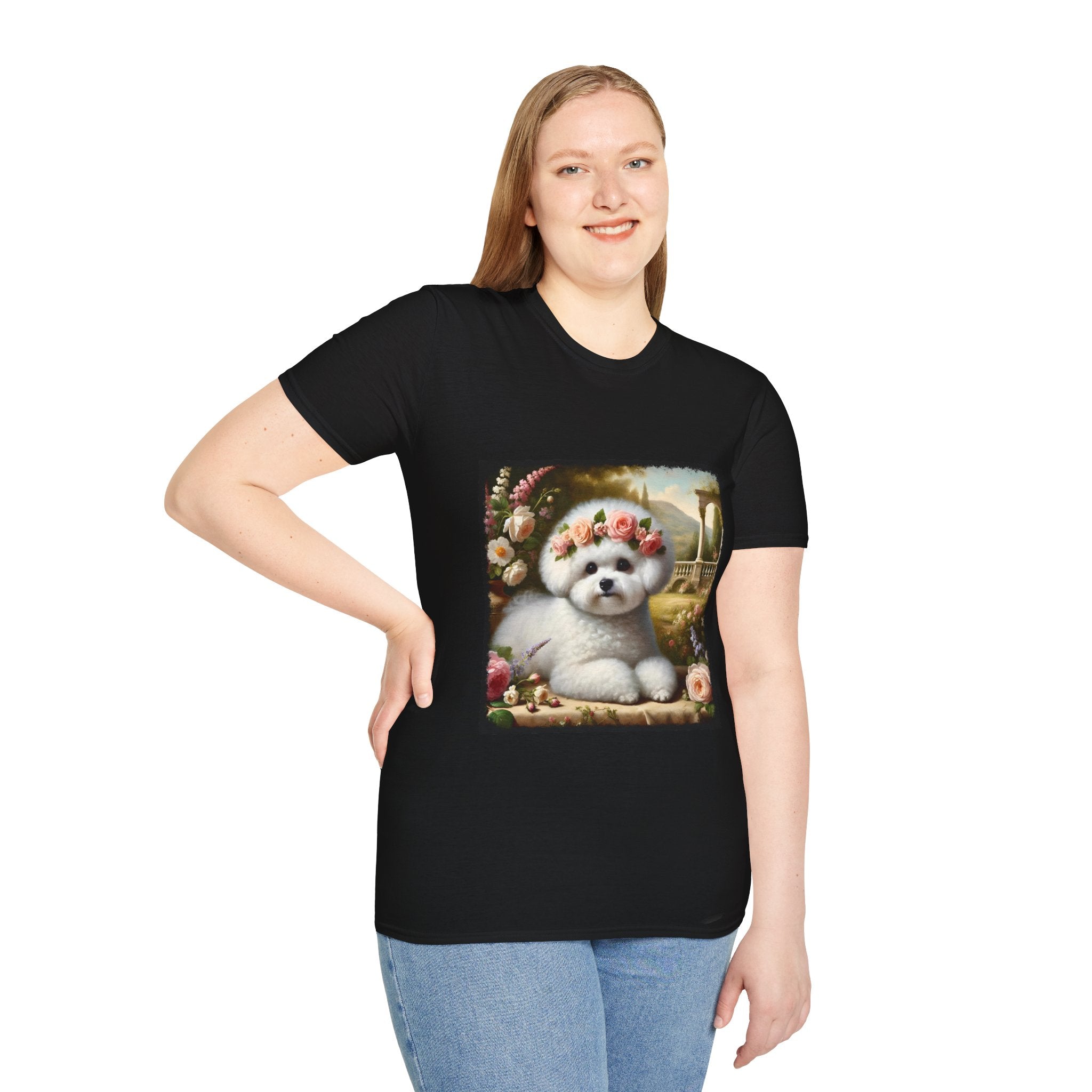 Bichon Frise Rose Pup | Unisex Dog T-Shirt