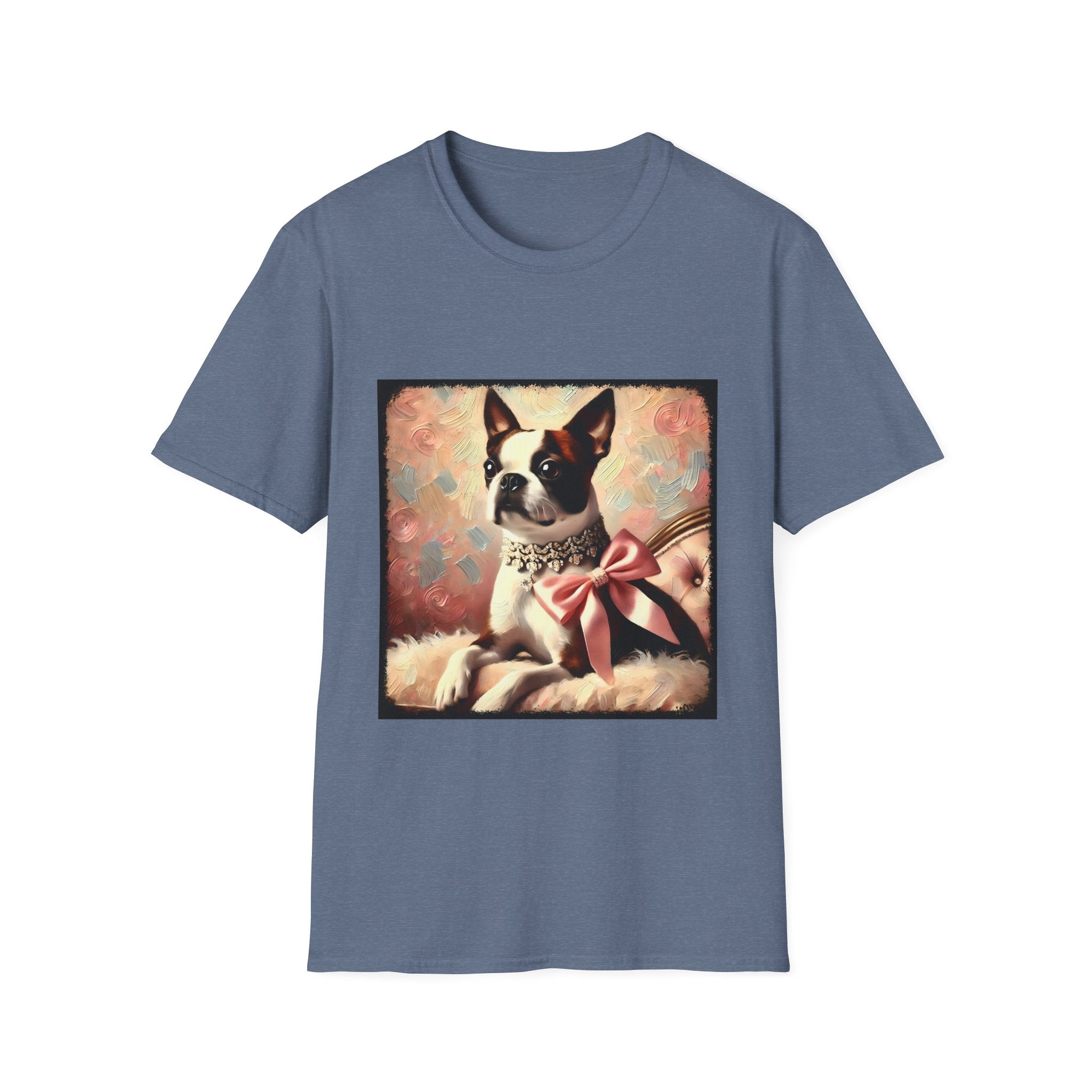 Boston Terrier Pink Bow Classic | Unisex Dog T-Shirt