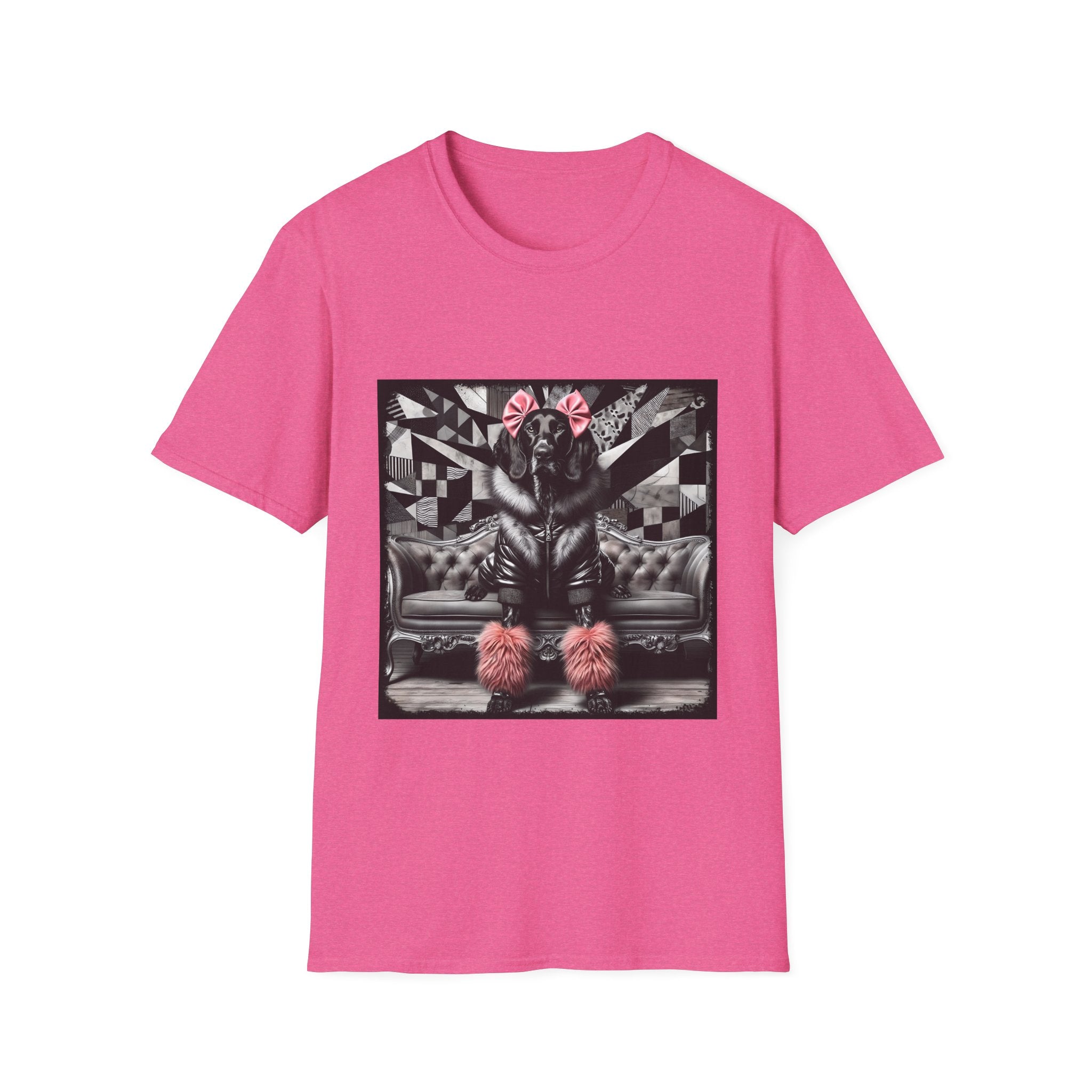 German Shorthaired Pointer B&W Pink Bow Rocker | Unisex Dog T-Shirt